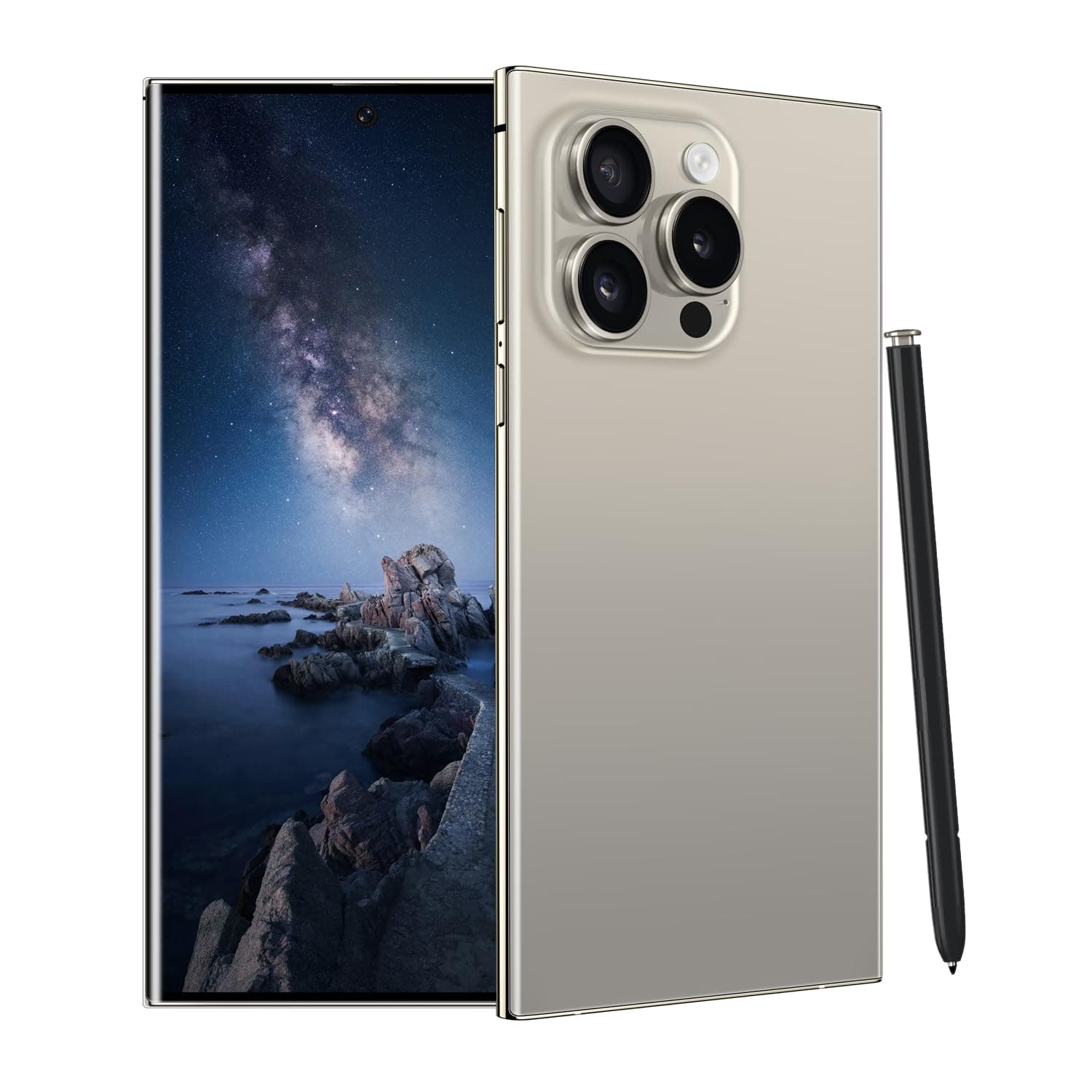 Unlocked Cell Phones Ultra Smartphone Android 13 Phones 6800 mAh/8+256GB/108MP+48MP Camera/Built-in Pen (Grey)
