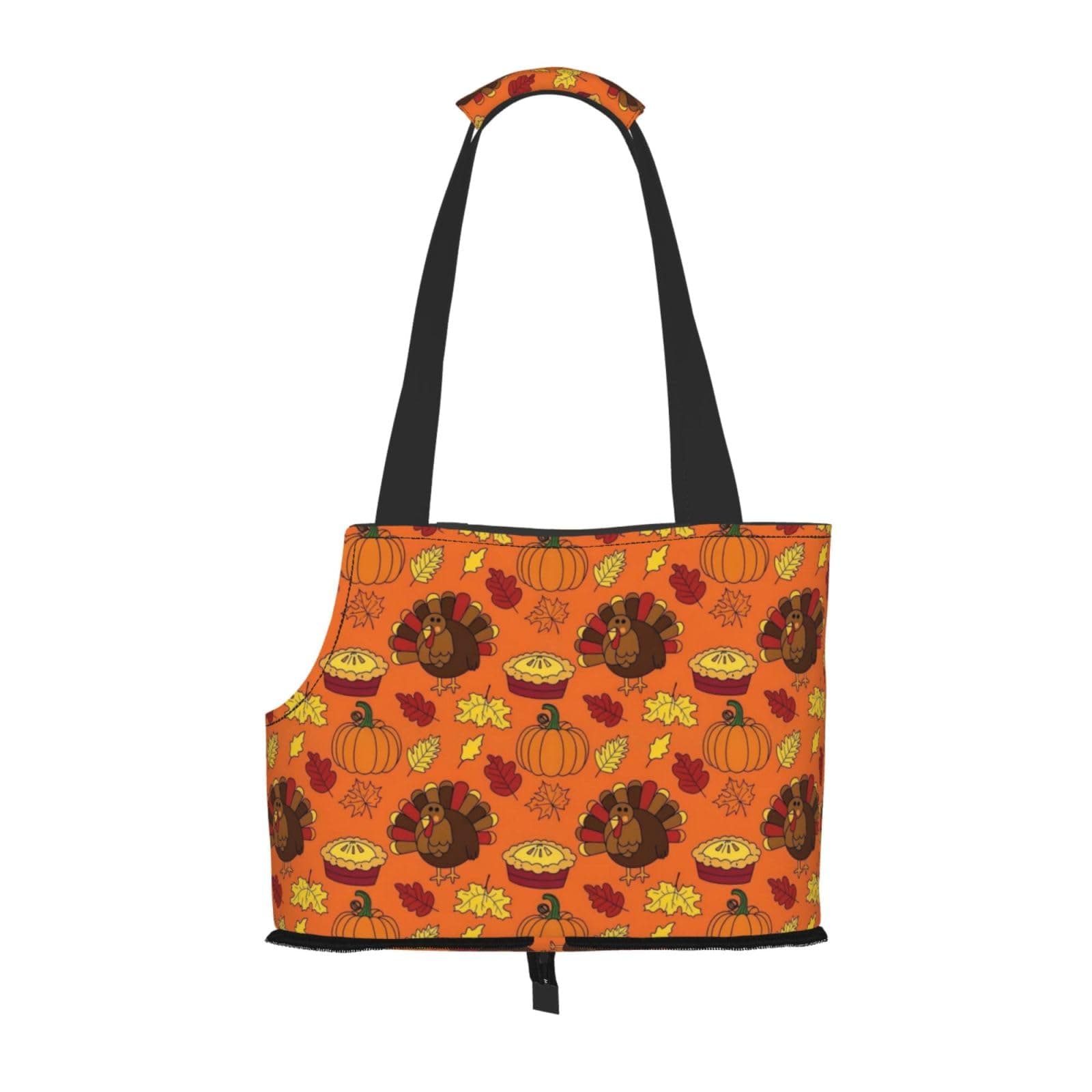 VAFZASC Dog Carrier Sling Hand Free for Small Pets, Travel Safety Tether Compatible with Orange Pumpkin Color Thanksgiving Turkey