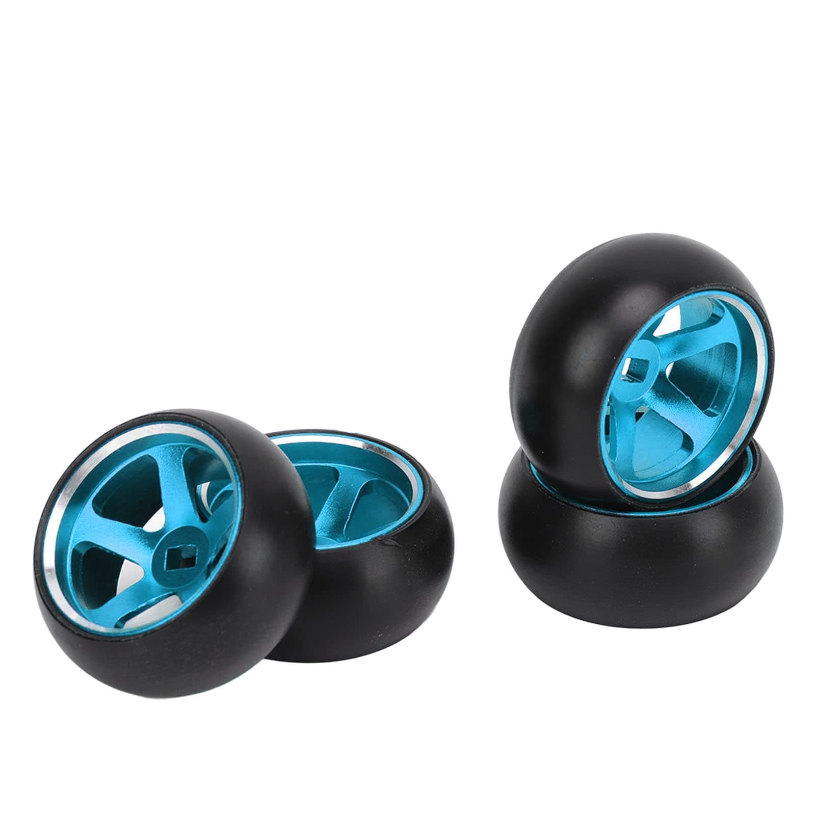 4PCS RC Drift Tires5 Spoke Wheel Drift TyreRC Tires and Wheels, 4 Colors, Aluminum Alloy RC Tires and Wheels Set Aluminum Alloy TireSteering (1