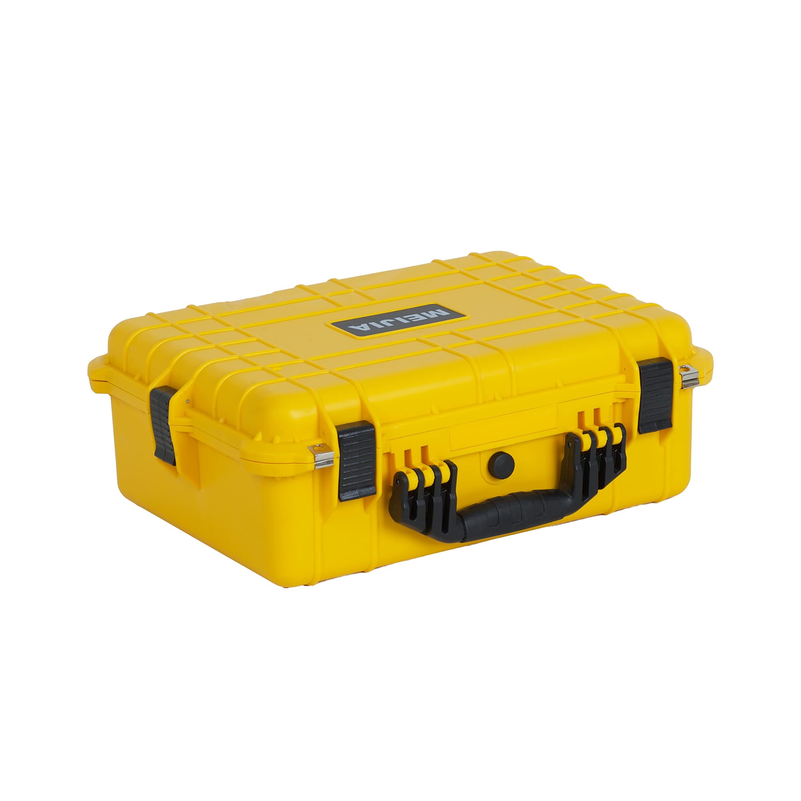 MEIJIA All Weather IP67 Waterproof Hard Camera Case,Hard Protective Case,Hard Case with Customizable Foam,Fit Use of Drones,Camera,Equipments,Pistols(Yellow,19.78x15.77x7.41inches)