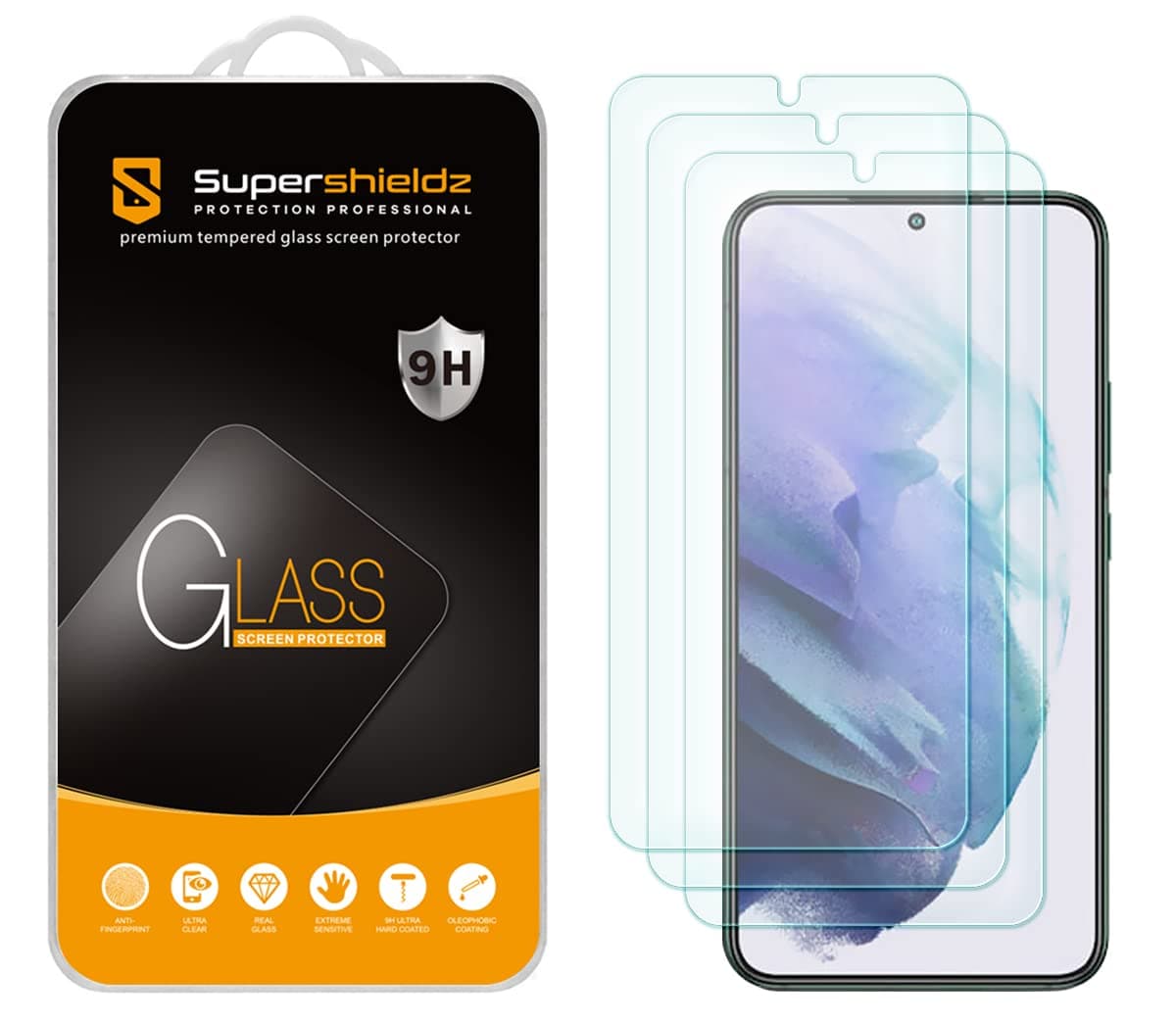 Supershieldz (3 Pack) Designed for Samsung Galaxy S22 5G (6.1 inch) Tempered Glass Screen Protector, Anti Scratch, Bubble Free