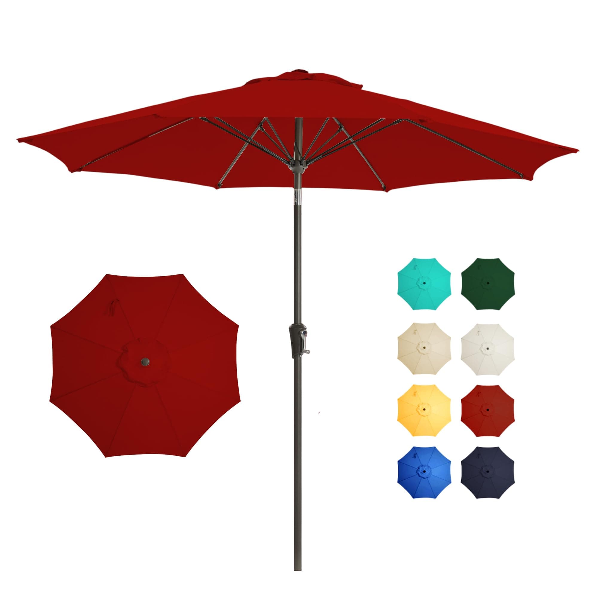 Tioline 9 FT Outdoor Umbrella Table Umbrella outdoor patio Red