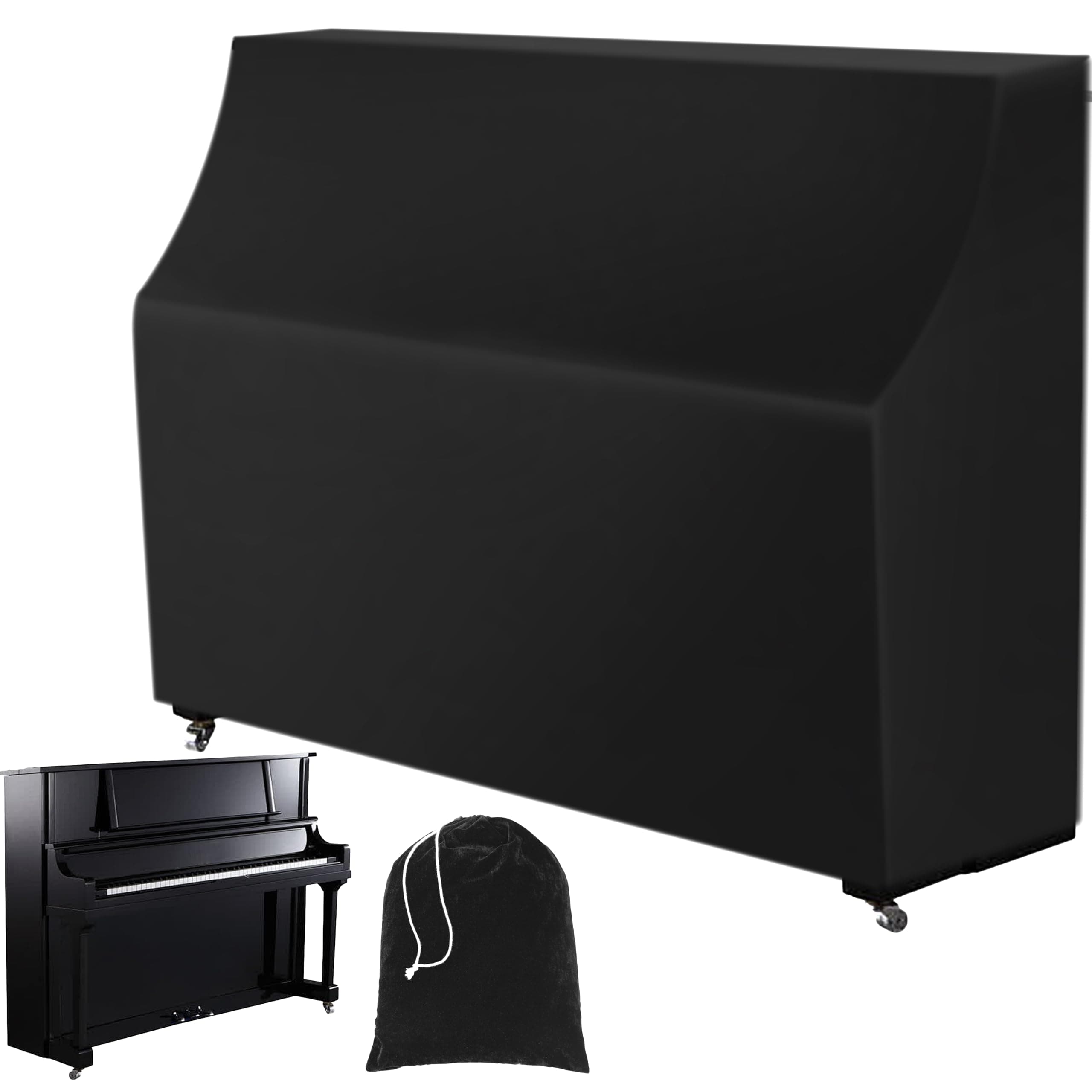Upright Piano Keyboard Dust Cover, Stretchy Music Dirt Proof Keyboard Cover With Durable Elastic & Cord Lock Must Have Piano Accessories