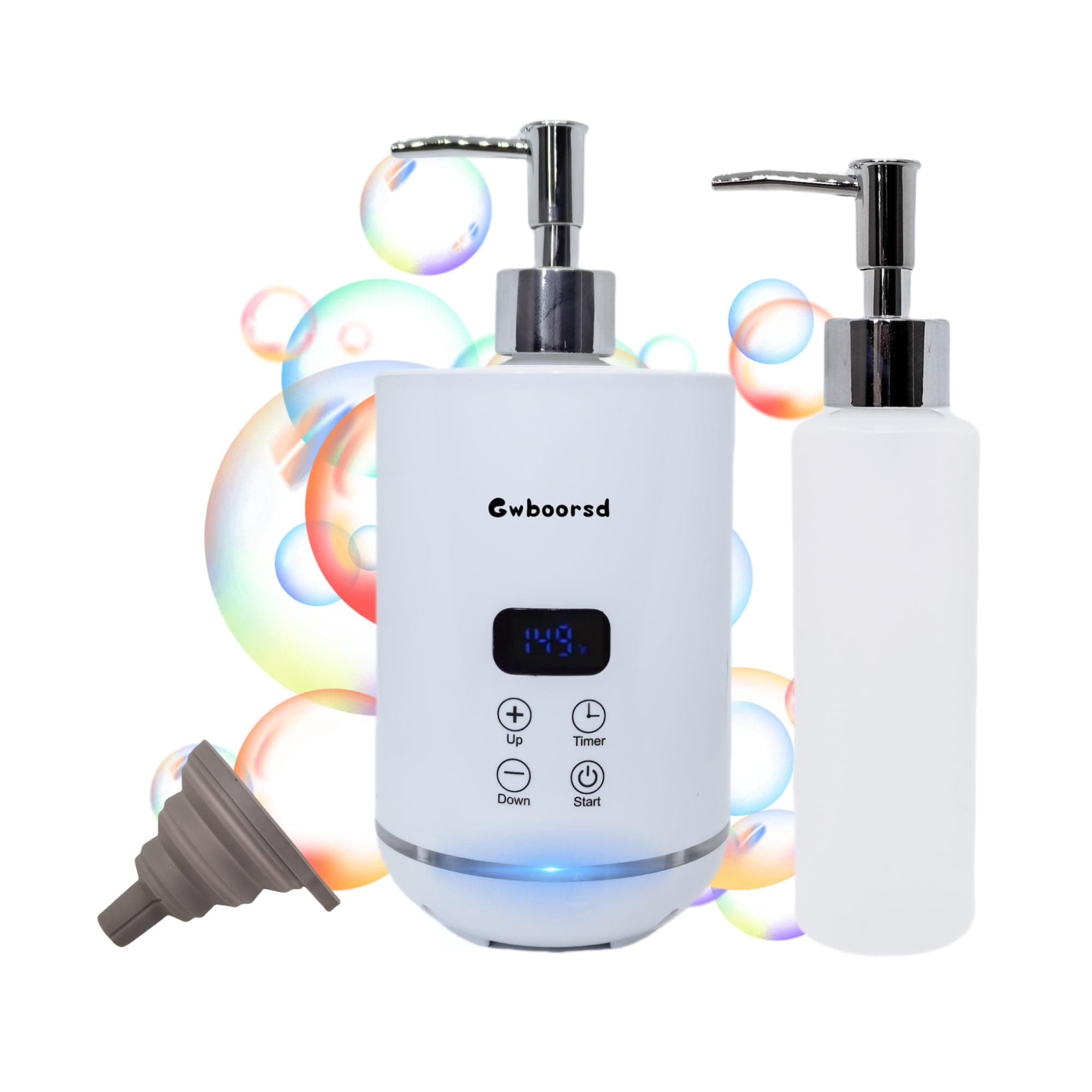 oil warmer for massage, Massage Oil Warmer, lotion Warmer for Spa, Salon and Barber Shops,with 2 Oil Bottle Dispenser,with 1 Grey funnel,Atmosphere lights,Temperature control,Time delay start,White