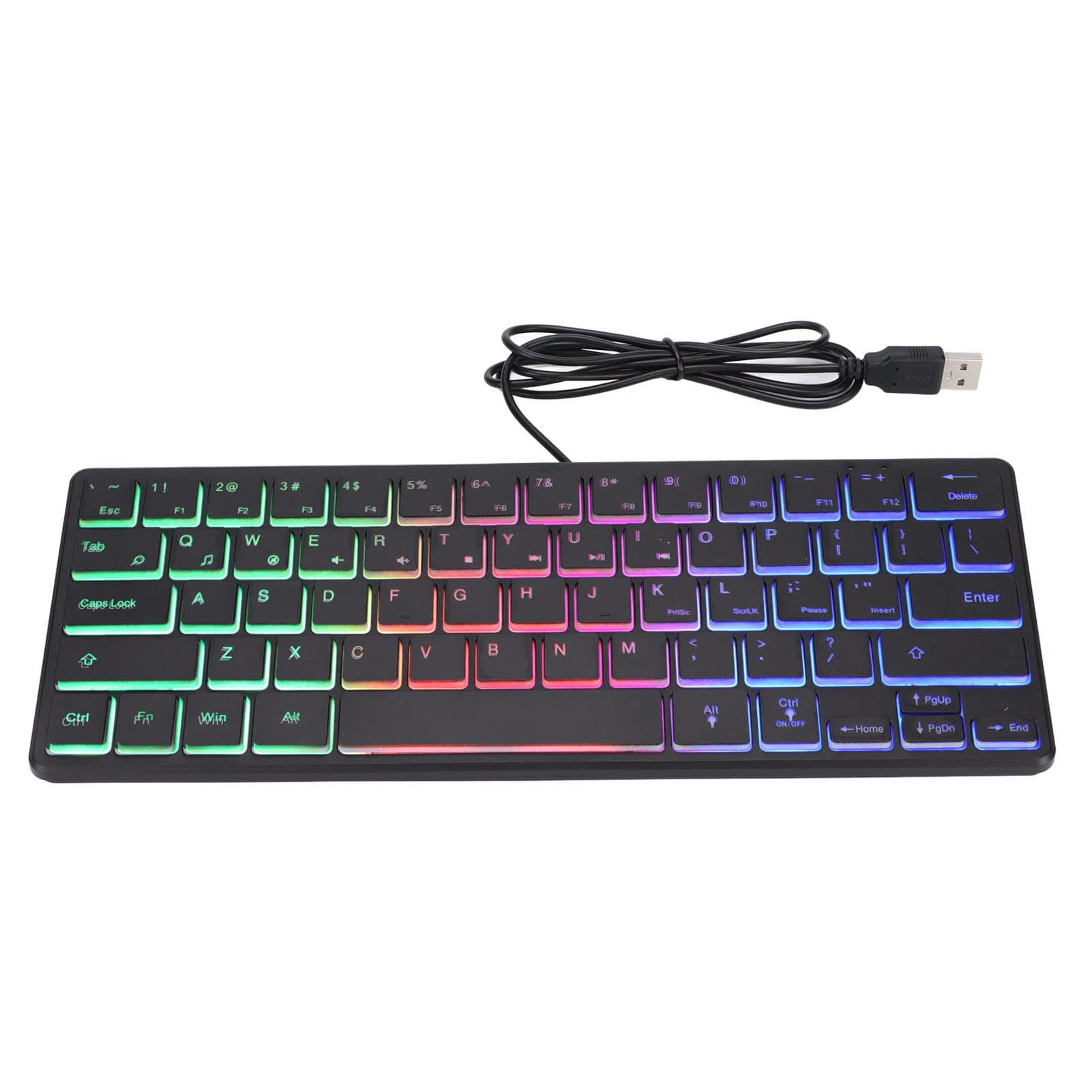 FLEXMAN 64 Keys Wired Gaming Keyboard, 3 Backlight Desktop Notebook Computer Accessories Gaming Mechanical Keyboards for PC Laptop Computer, Plug and Play