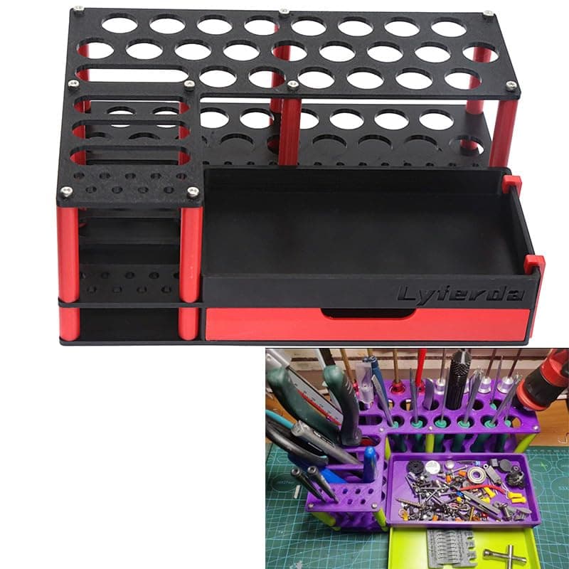 Professional RC Screwdriver Organizer RC Tool Stand Tools Kit Tool Holder for RC Hobby Repair Black