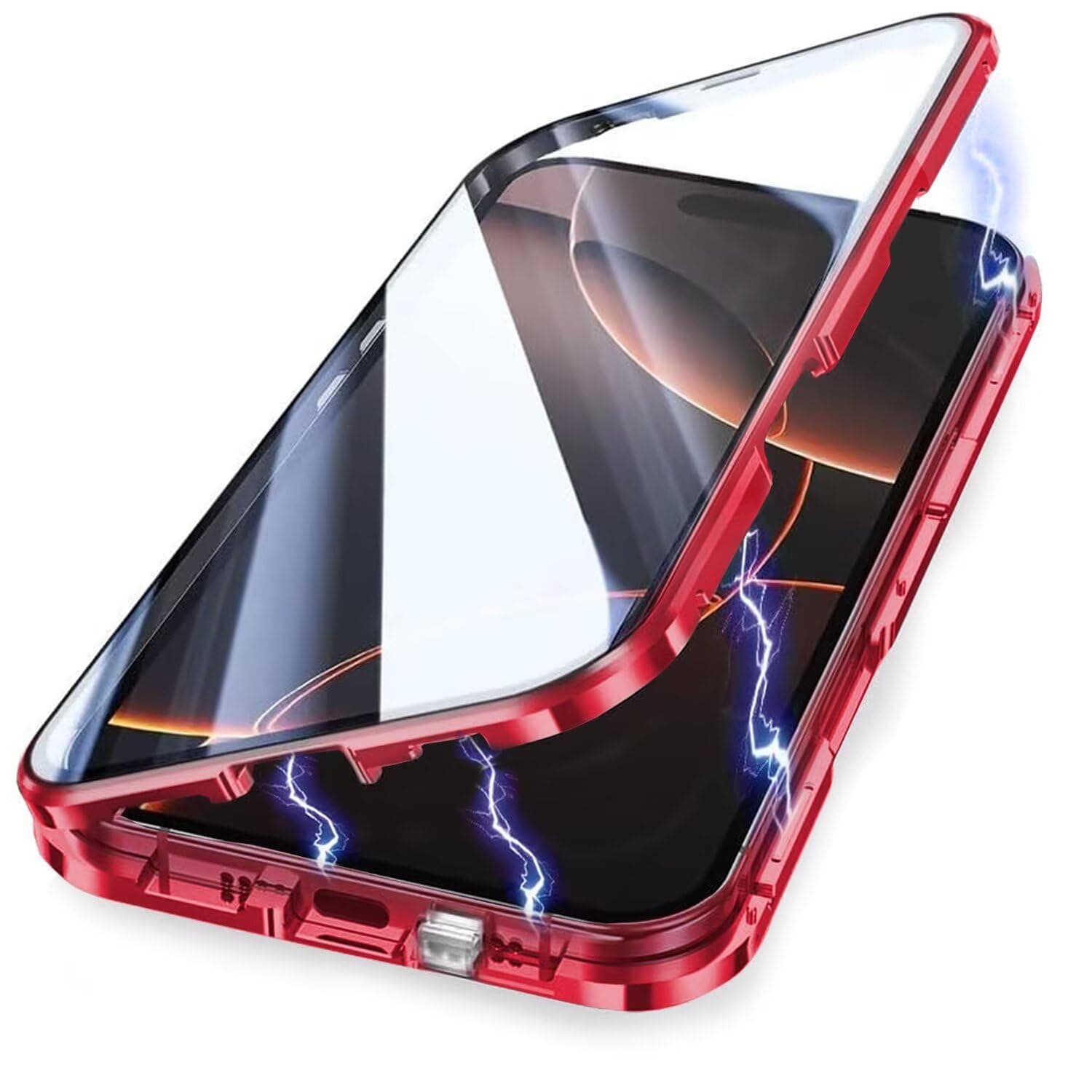 Yoursea - iPhone 8 Plus Case, 360 Degree Full Body Protection Front and Back Protection with Security Lock for iPhone 8 Plus - Red