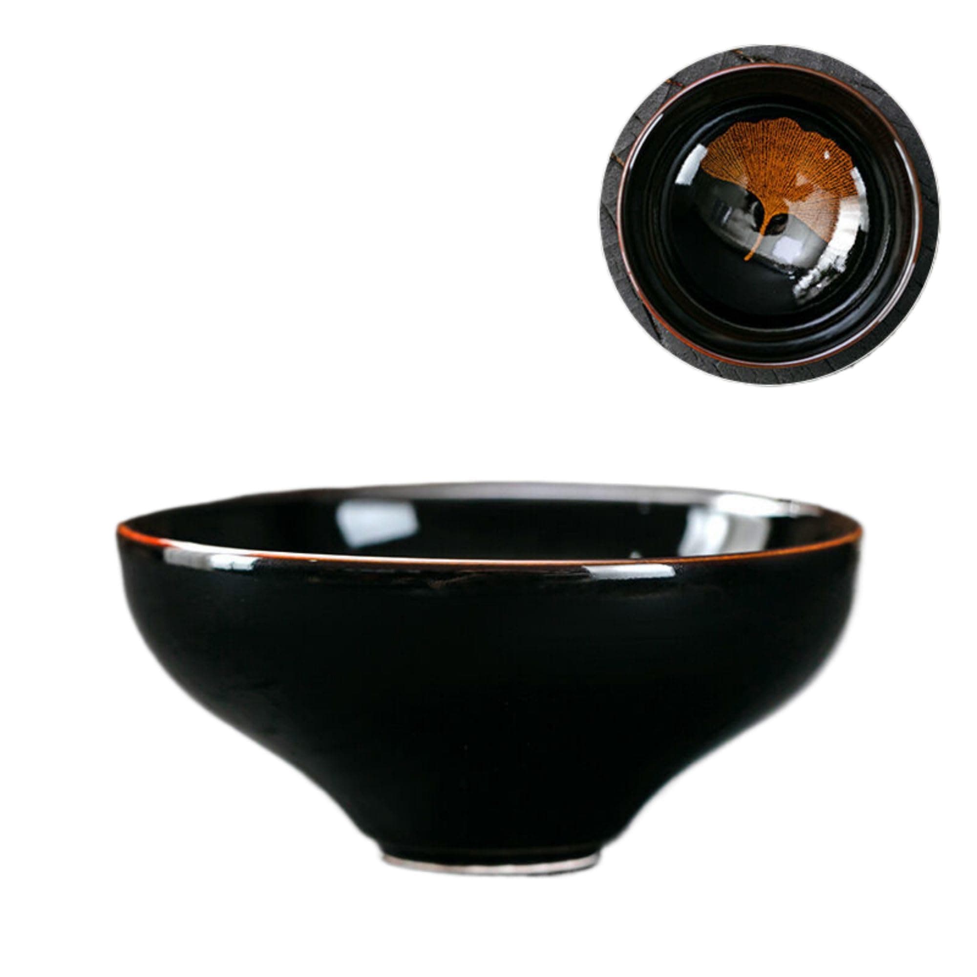 P1934-天目釉斗笠茶杯 孔雀开屏 窑变杯 紫砂品茗杯 普洱茶盏 Gongfu Kung Fu Porcelain Tea Set 功夫茶具