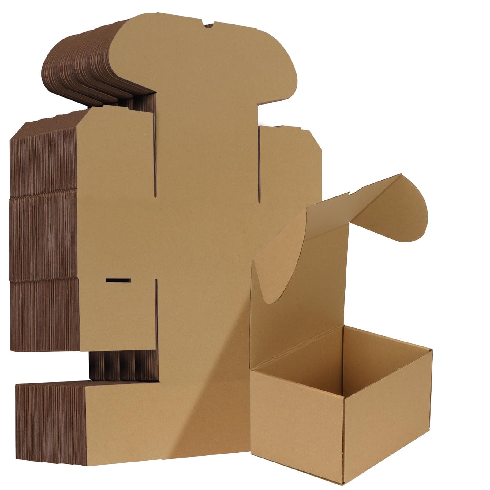 HORLIMER 7x5x4 inches Shipping Boxes Set of 50, Brown Corrugated Cardboard Box Literature Mailer