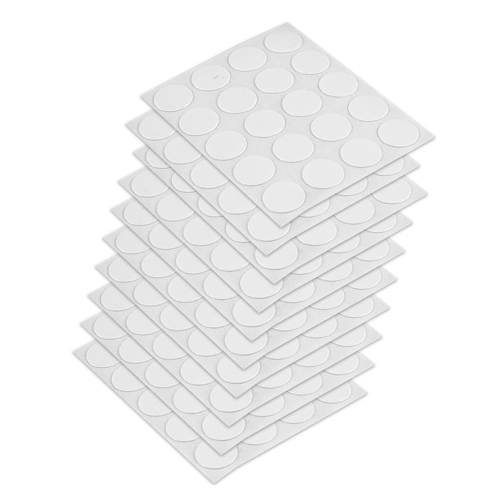 Emuca 4026415 Cap Cover Screw Diameter 13 mm, self-Adhesive, White, Set of 200 Pieces