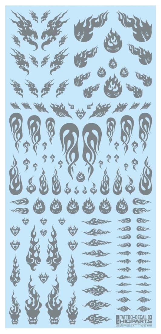haikyu-pa-tu tatoxu-deka-ru 03 Fire Clear Black Pack of 1 Plastic Model Decal TTD – 03 – CBK