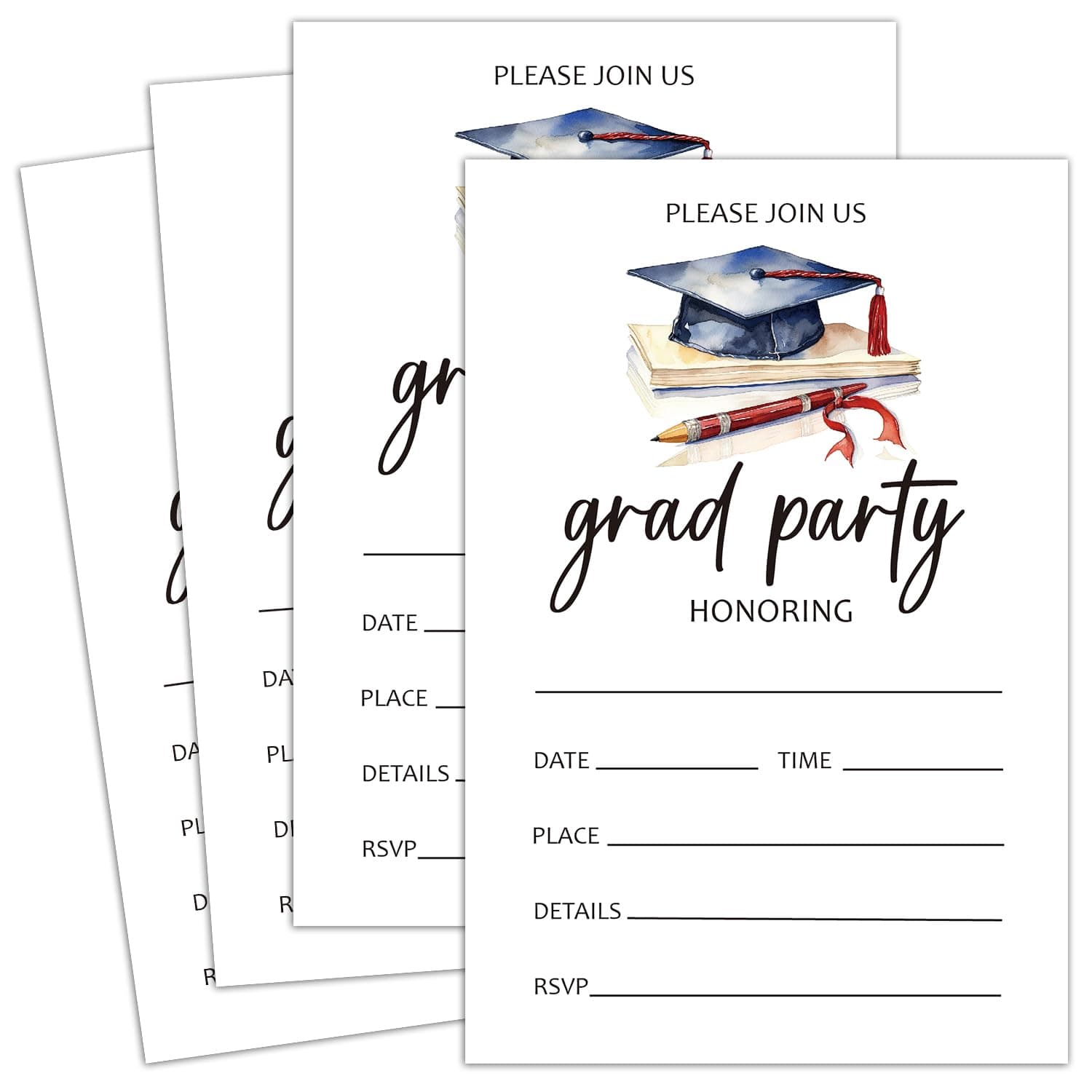 DOIUCRO Graduation Party Invitation 2025 Graduation Invitations with Envelopes Party Invite Cards for High School or College, Grad Congrats Announcements Supplies - 01