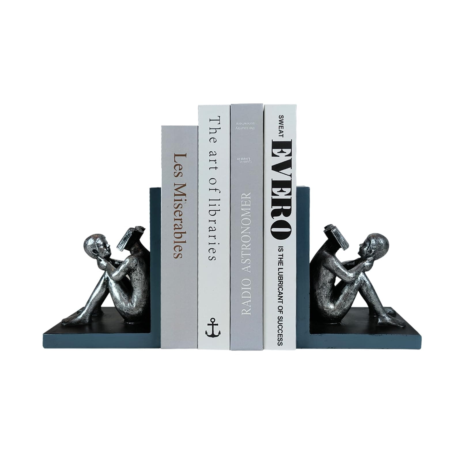LIFFY Decorative Book Ends,7" Heavy Duty Non-Skid Bookends for Shelves,Unique Indoor Home Decor Book Holder Ornaments for Home,Office,Living Room,Bedroom