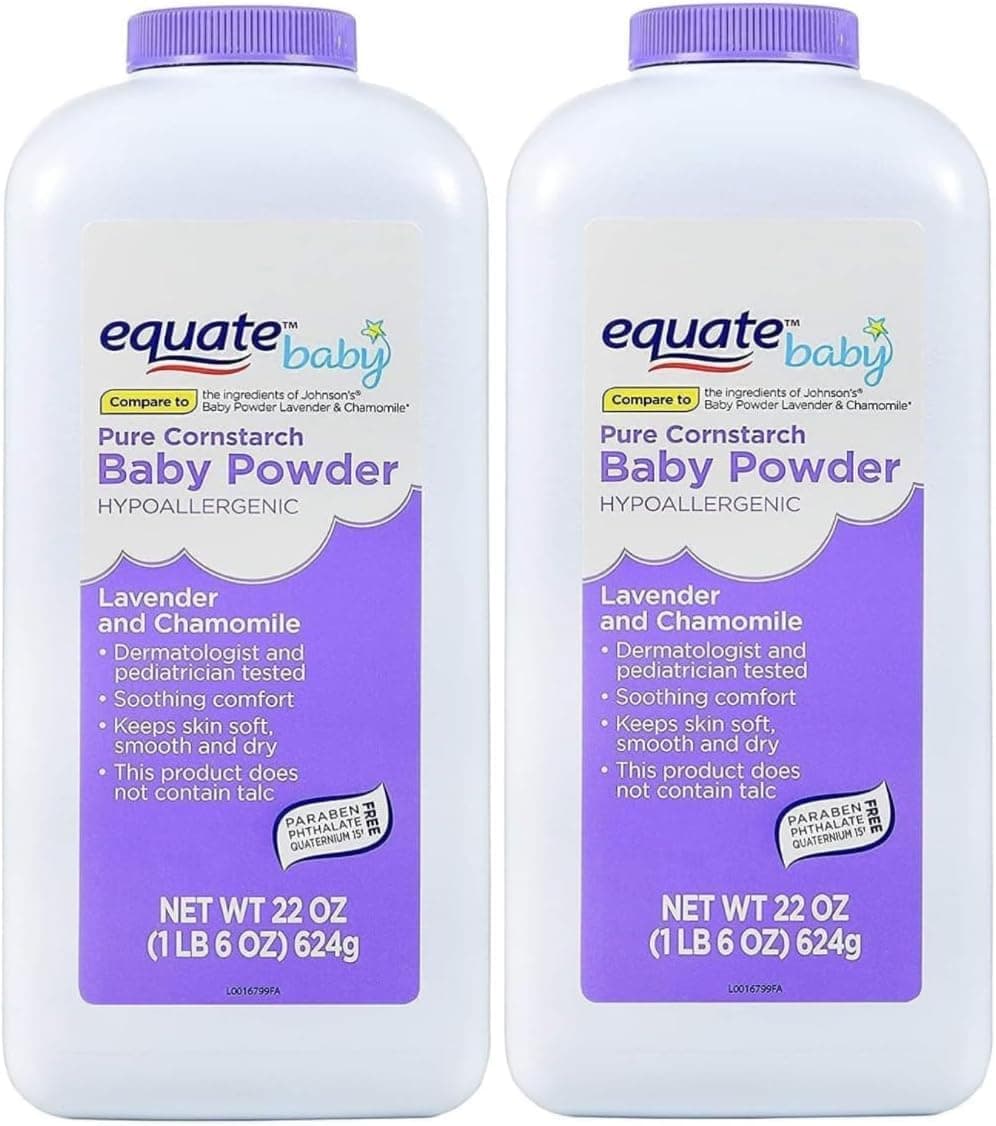 Pure Cornstarch Baby Powder with Lavender and Chamomile (2 Pack)