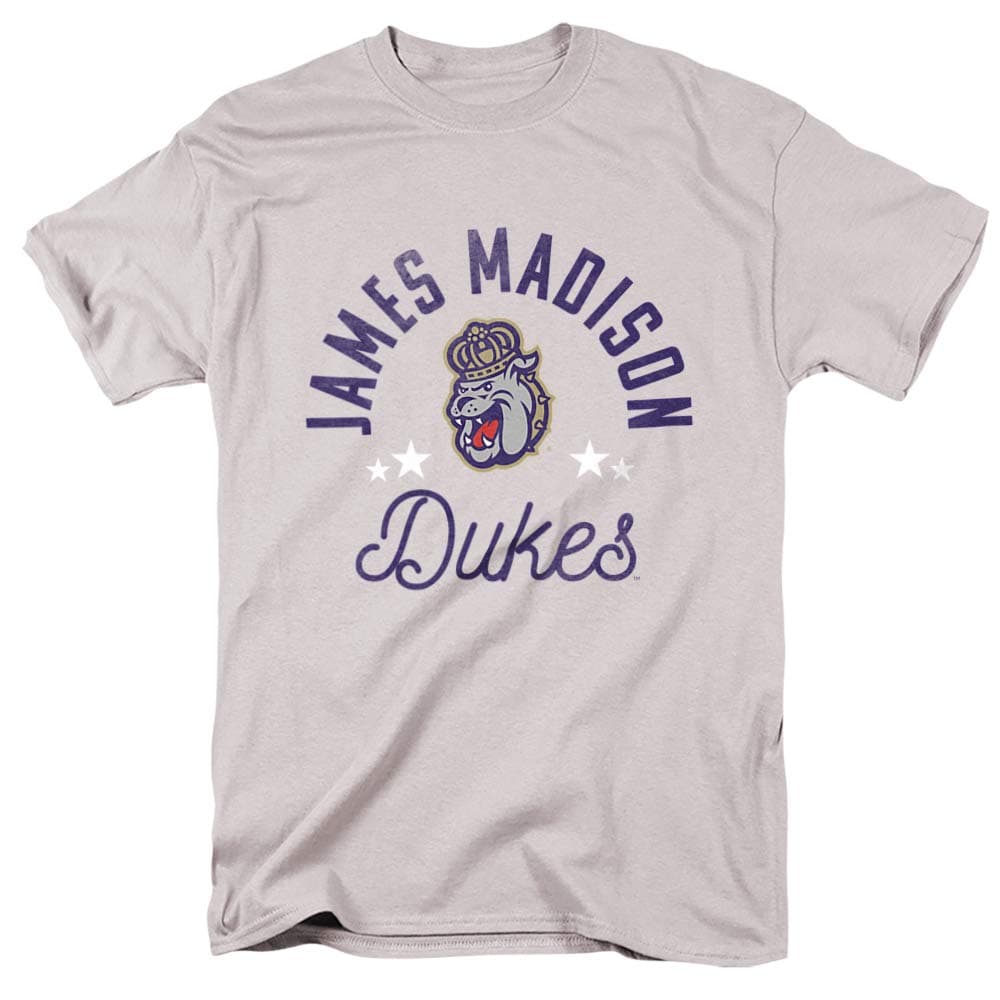 James Madison University JMU Official Dukes Unisex Adult T-Shirt, Silver, Large