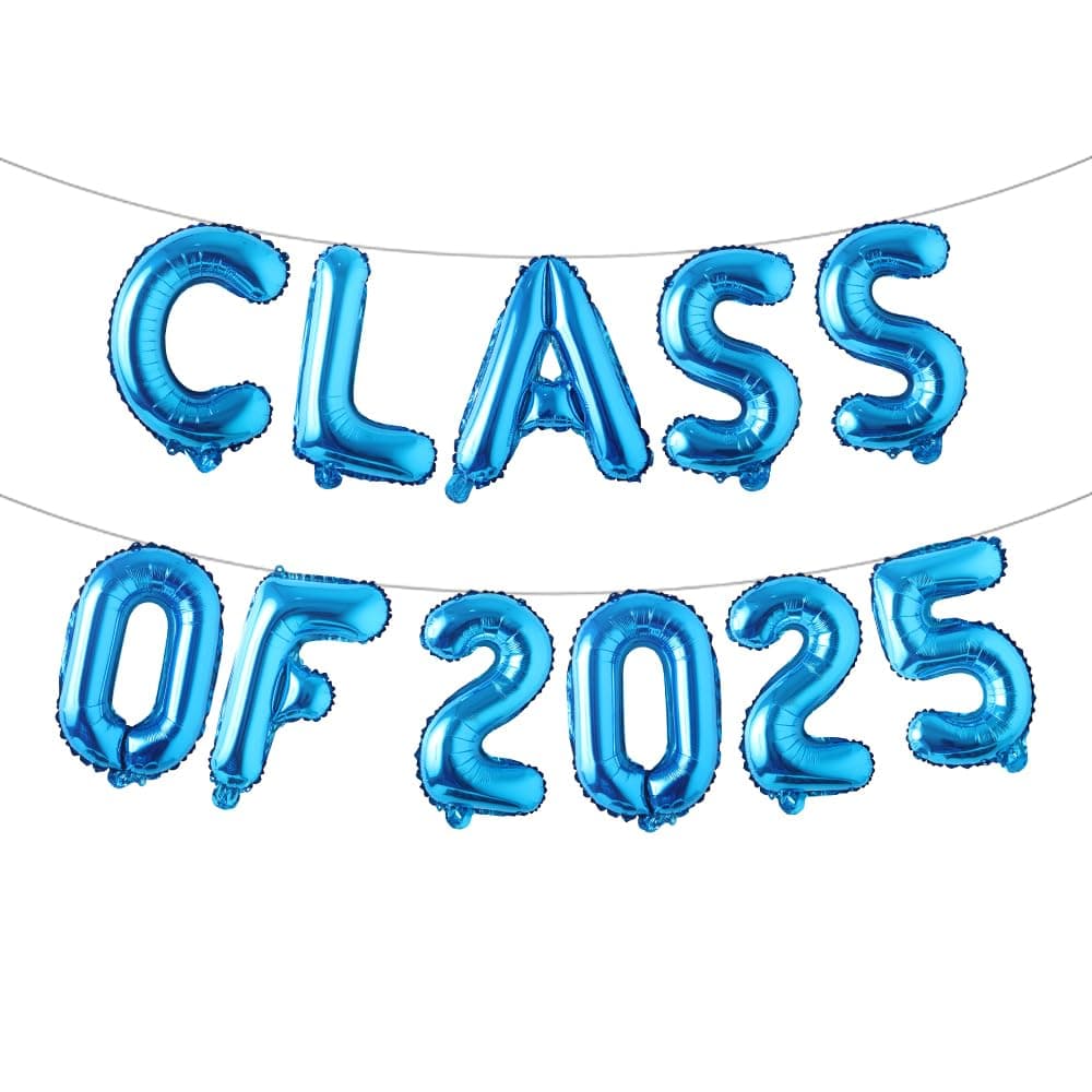 2025 Class Multicolor Balloons, 16 Inches, Graduation Balloons for 2025 Class Graduation Decorations, 2025 Class Decorations, 2025 Class Graduation Balloons (Class 2025 Blue)