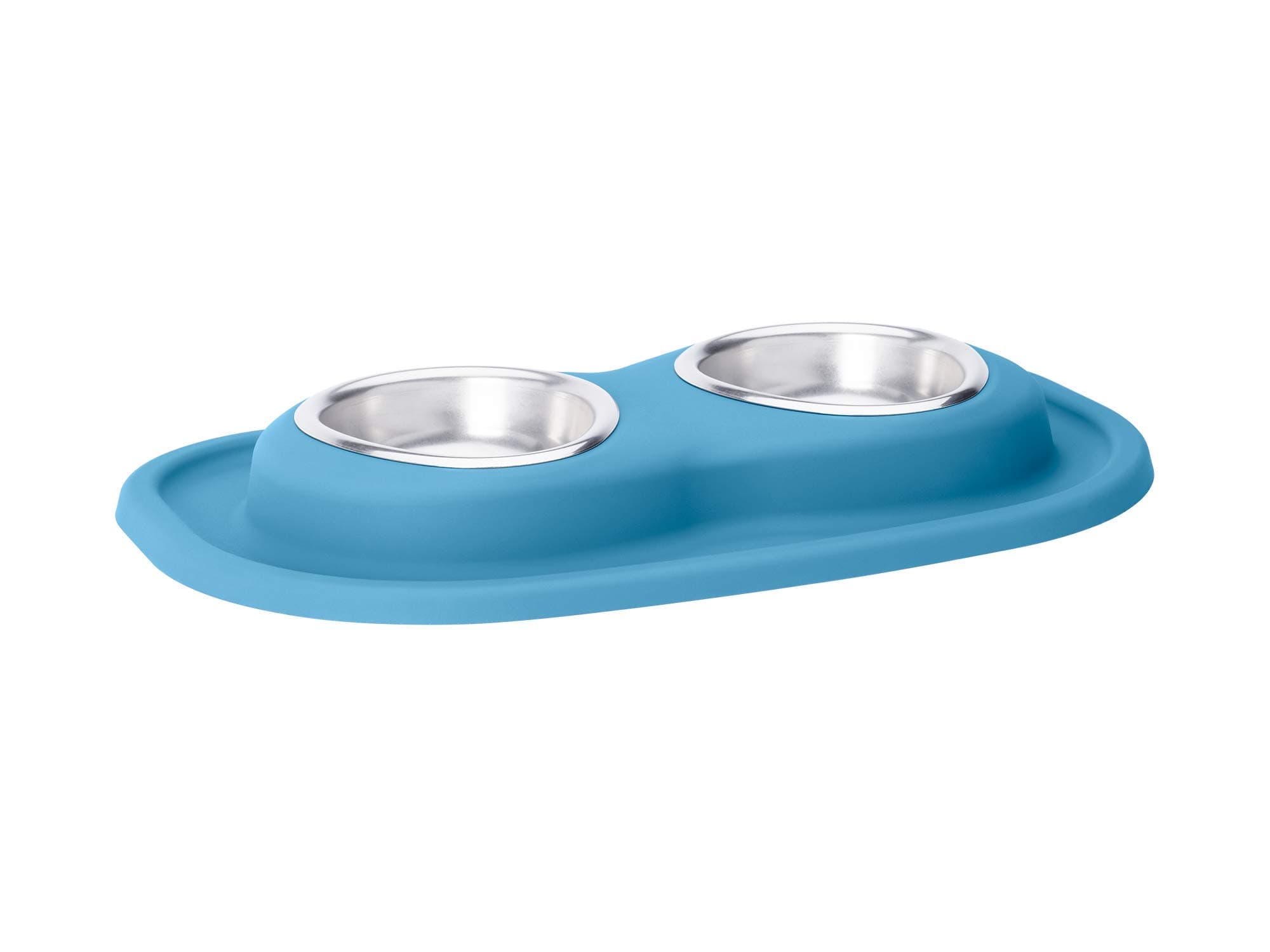 PetComfort Double Low Feeding System (2-8oz Bowls, Blue)