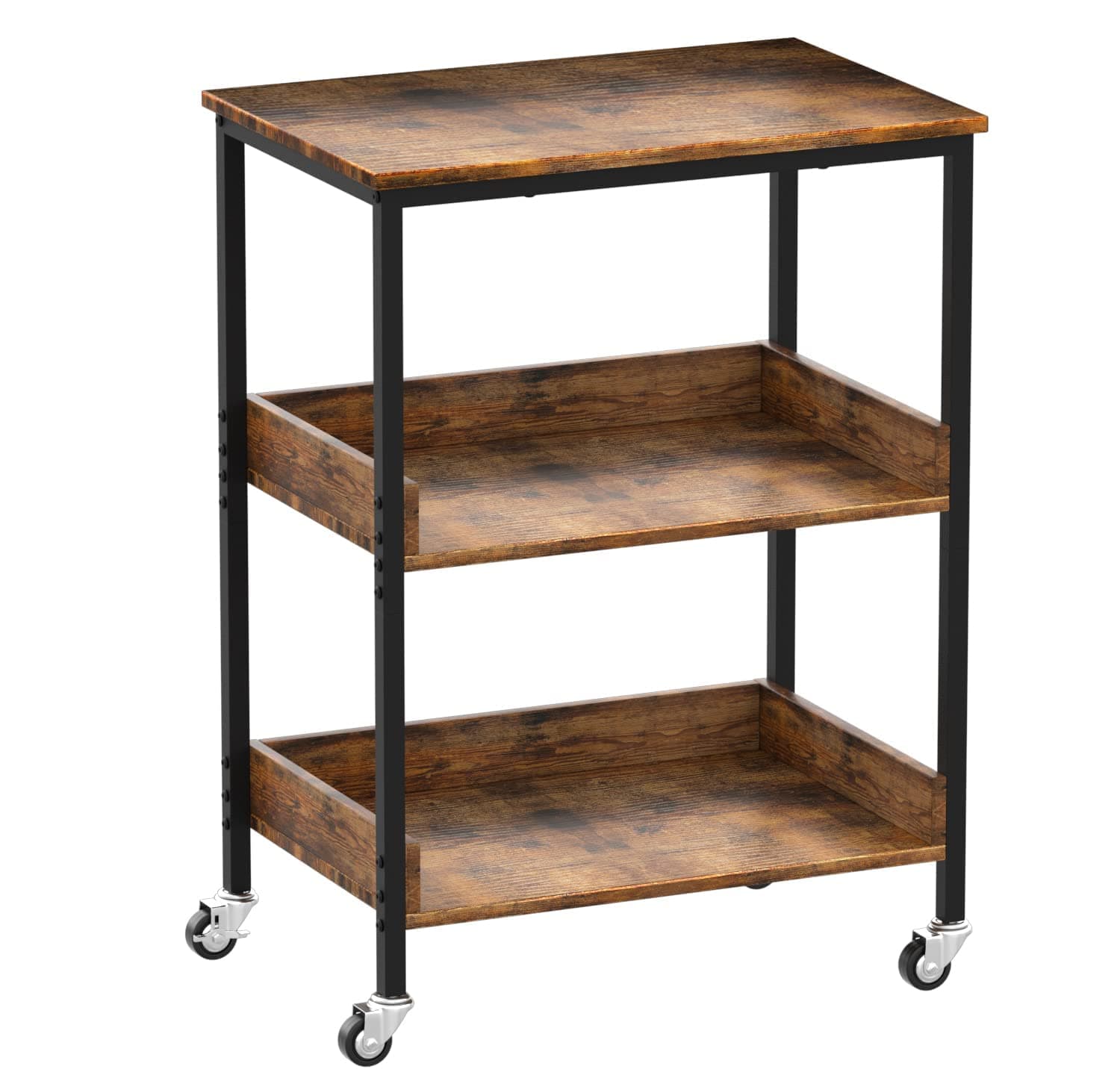 ASTARTH Kitchen Microwave Cart, 3 Tier Rolling Kitchen Utility Cart on Wheels Coffee Cart, Kitchen Storage Islands for Living and Kitchen Room
