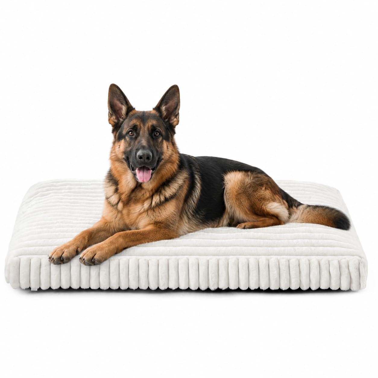XL Dog Bed, Orthopedic Flat Pet Beds with Removable Washable Cover, Pet Mat Cute Dog Crate Bed Thick Shredded Chopped Crate Foam & Anti Slip Bottom for Indoor