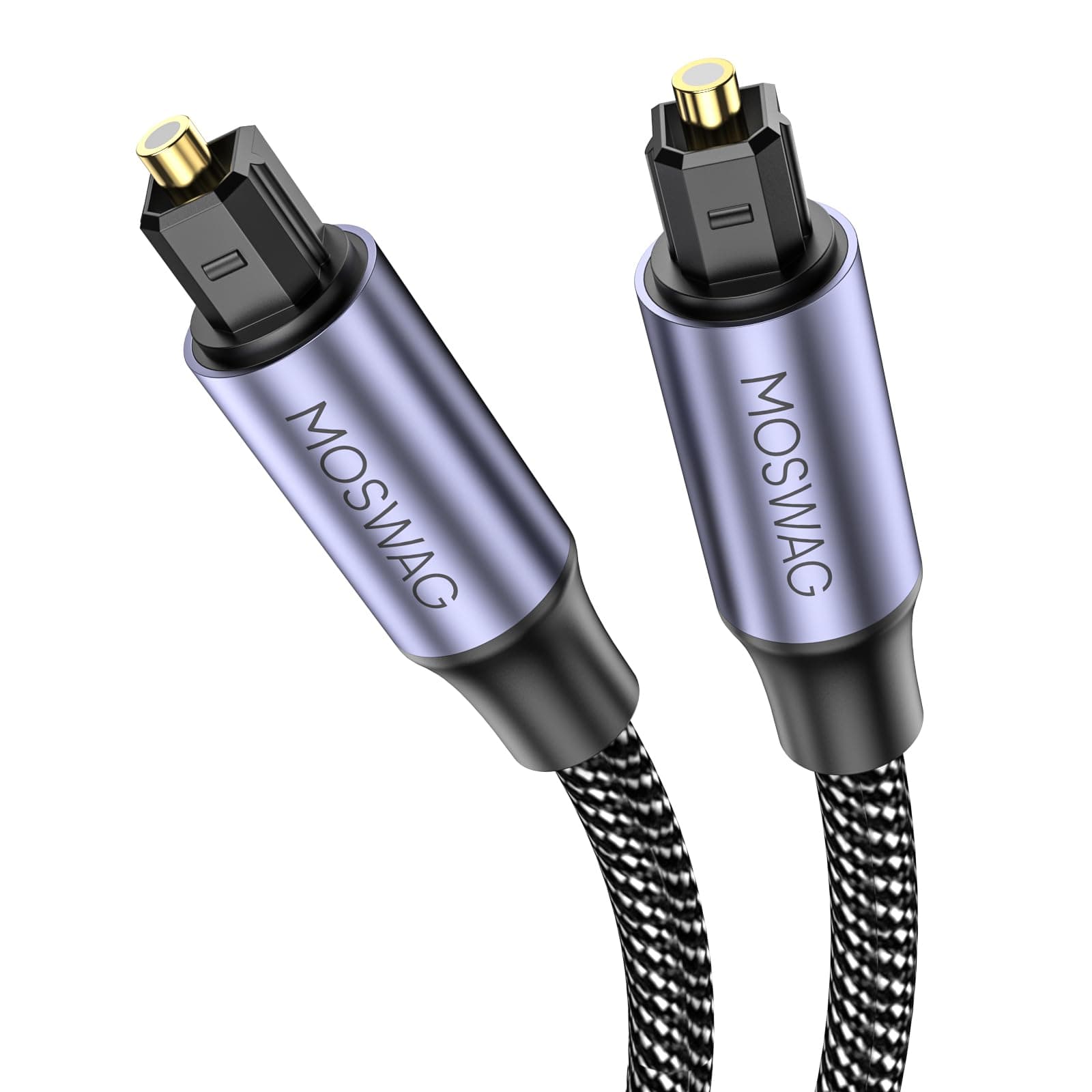 MOSWAG Optical Audio Cable 25FT, 24k Gold-Plated Toslink Audio Cable