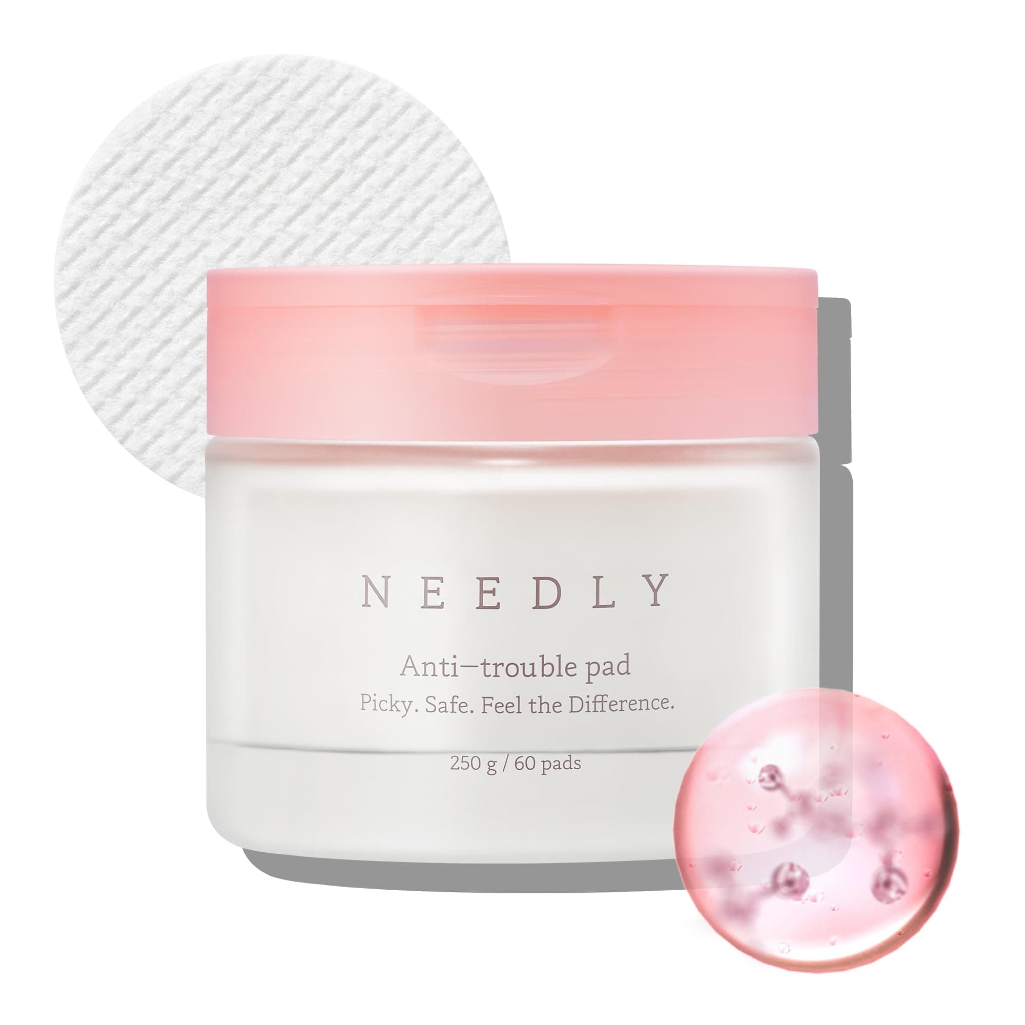 NEEDLY | Anti-Trouble Pad | Exfoliating & Sebum Improvement with Quadruple Peeling Complex | for Acne-Prone Skin