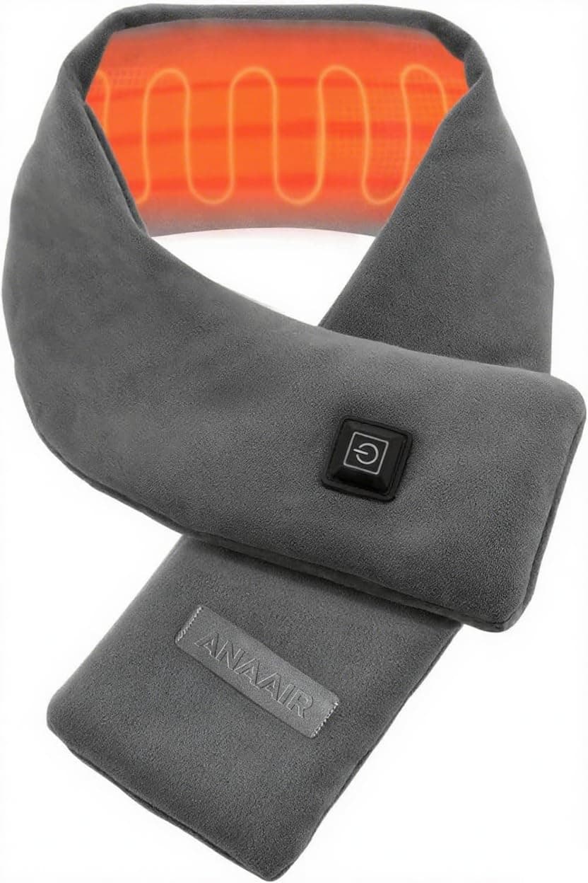AnaAir Neck Heating Pad, Electric Heated Scarf with 5000mAh Power Bank, Cordless Neck Warmer for Pain Relief