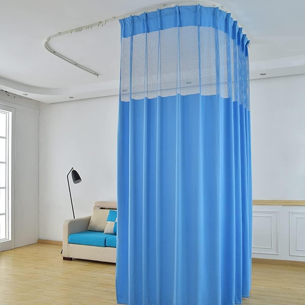 Hospital Curtain with Flat Hooks for Hospital Medical Clinic SPA Lab Cubicle Curtain Divider Privacy Screen (Color : Dark blue, Size : 1*(15ft Wide x7ft Tall))