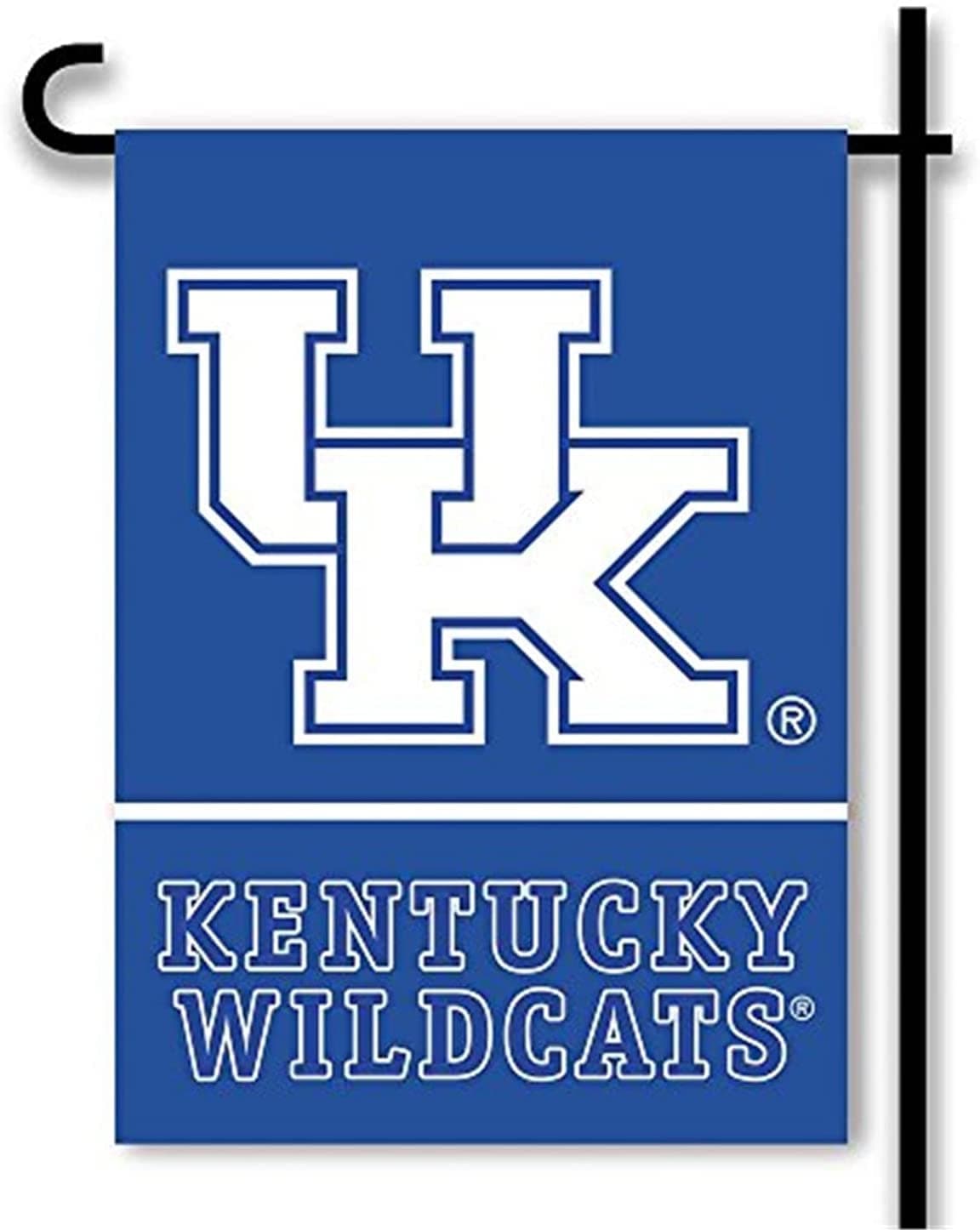 BSI Products, INC. - Kentucky Wildcats 2-Sided Garden Flag & Plastic Pole with Suction Cups - UK Basketball Pride - High Durability for Indoor and Outdoor Use - Great Fan Gift Idea - Classic