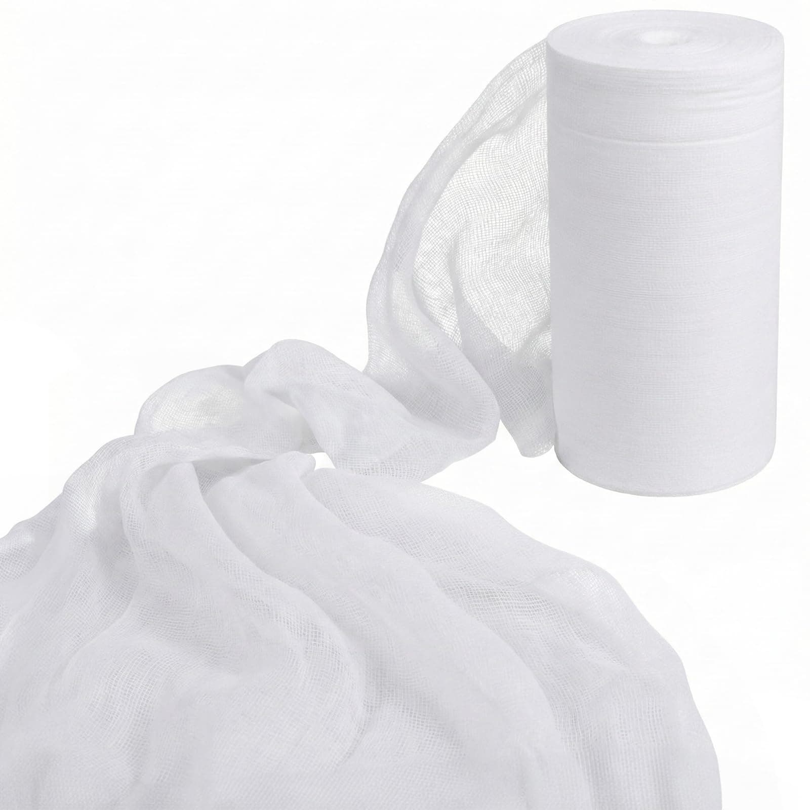 Zealor 36 In x 80 Yard Grade 10 Reusable Cheese Cloth for Straining 100% Unbleached Cotton Cheesecloth Roll for Craft, Cooking, Wedding White Gauze Table Runner, Halloween Creepy Cloth, Sheer Curtain