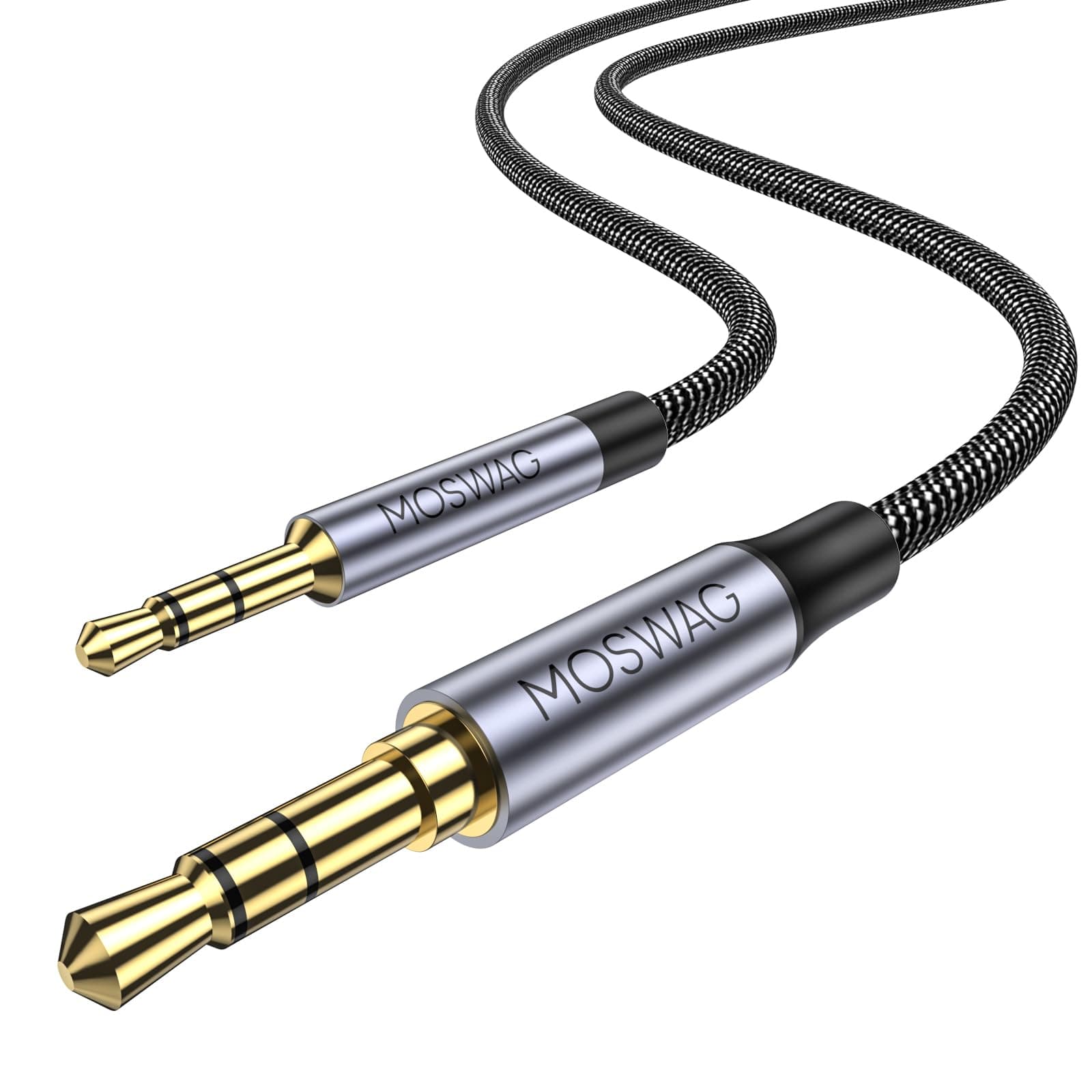 MOSWAG 2.5mm Male to 3.5mm Male Stereo Audio Cable Aux Cable,Replacement Male Stereo Jack Cable Headphone Audio Wire Compatible with QC 35 / QC35 II / QC25 / OE2, JBL E45BT E55BT E65BTNC