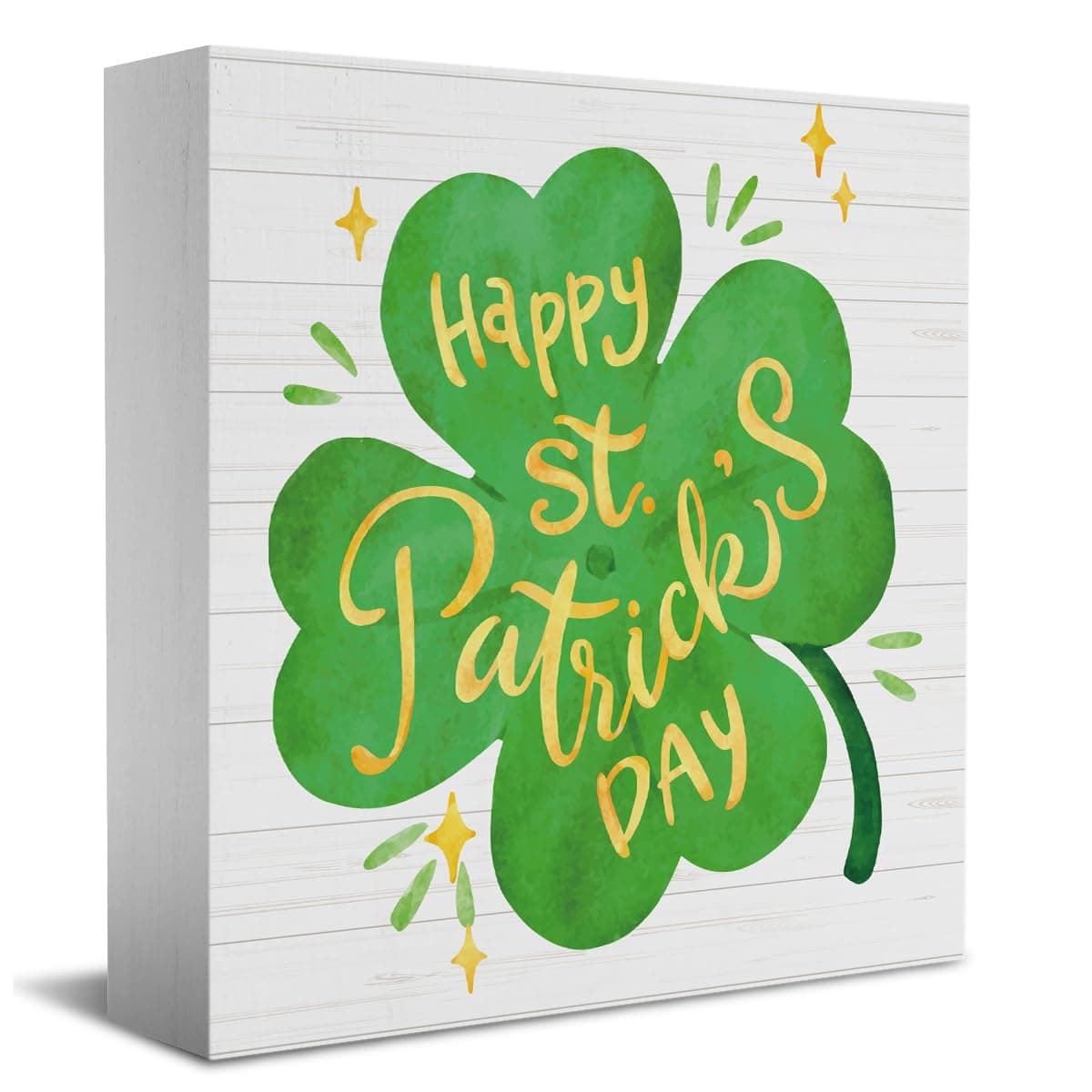 Funny St Patricks Day Shamrock Decor Desk Decor Wooden Box Sign St Patricks Day Decorations Irish Blessing Wood Block Plaque Box Sign for Home Office Shelf Table Decoration Happy St. Patrick's Day