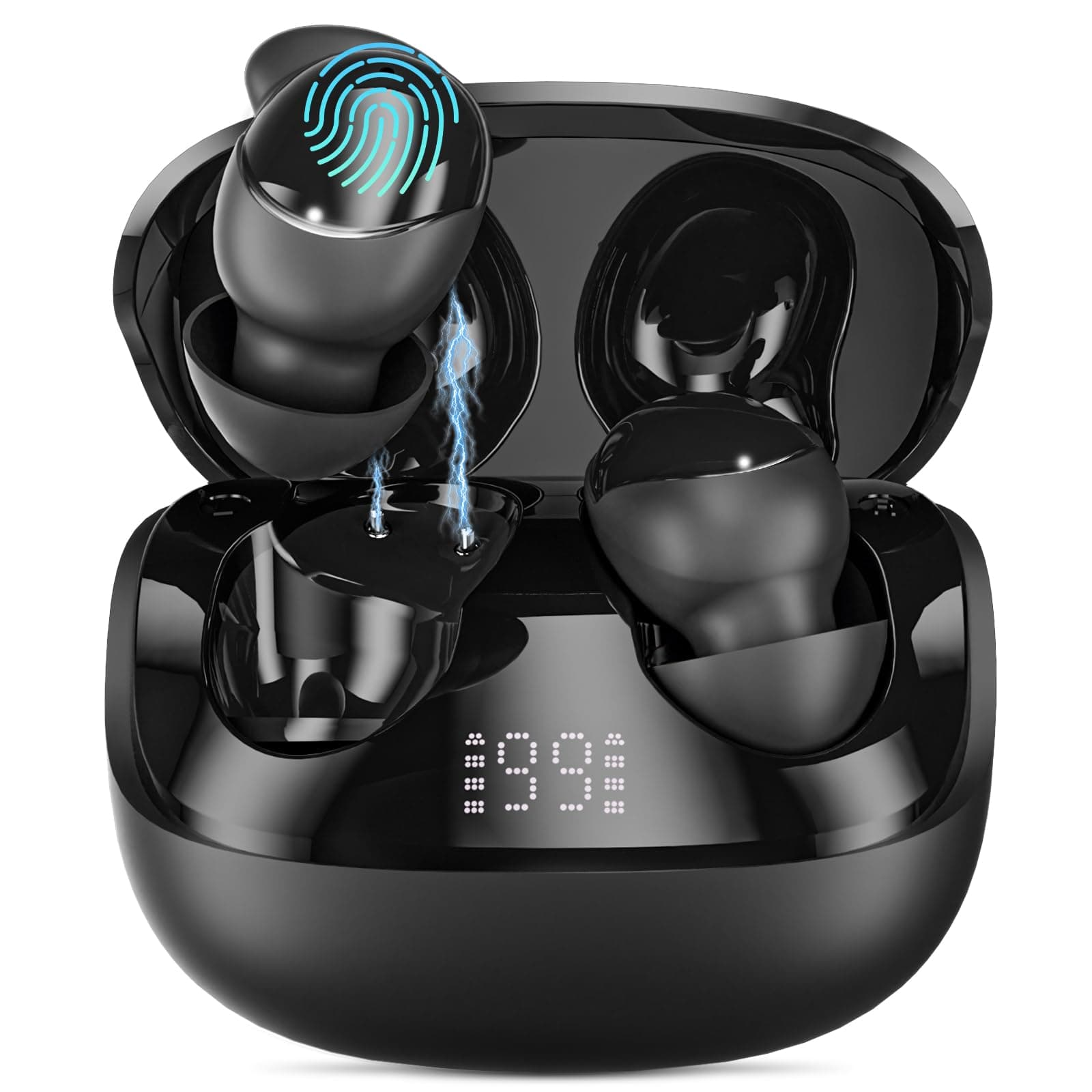 Ertuly T33 Sleep Earbuds, Bluetooth 6.0 Noise Cancelling Sleep Headphones for Side Sleepers, ANC Up to 98%, Sleep Mode, 48H Playtime, Small Earbuds Comfort Fit for Sleeping, Travel, Work, Black