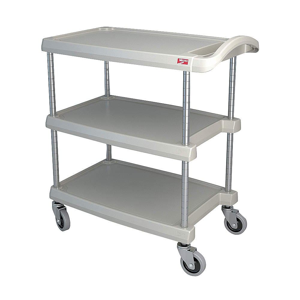 Metro MY1627-34G MyCart BC Series Black 16 x 27" 3-Shelf Cart