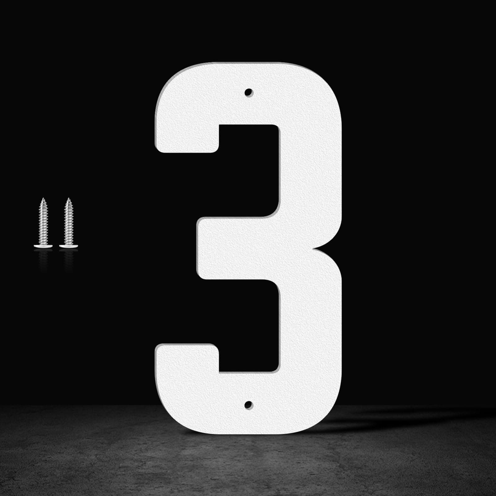White Modern Address Numbers, Outdoor Mailbox Numbers, Metal House Numbers and Letters, for House, Office, Apartment, Farms, Garages Decoration Signs(20" 3)