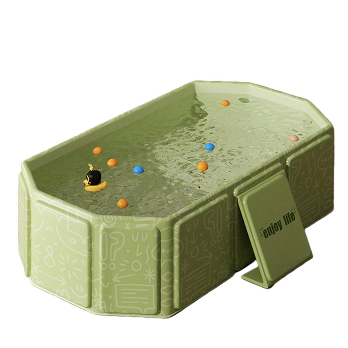 Foldable Baby Bathtub, Collapsible tub for Kids, Small Bathtub for Bathing, Portable Bathtubs for SPA Tub, Easy Storage for Small Spaces, Effortless Folding Bathtubs (Green)