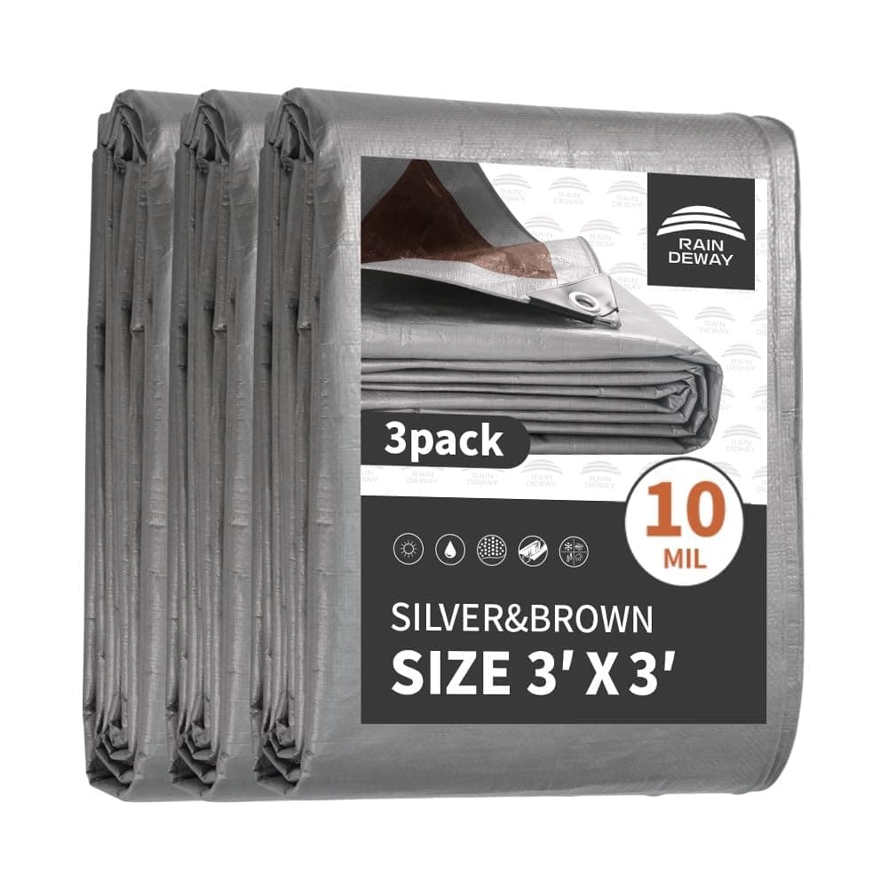 RAIANDEWAY Tarps Heavy Duty Waterproof 20x40 Feet 10Mil Poly Tarp Cover