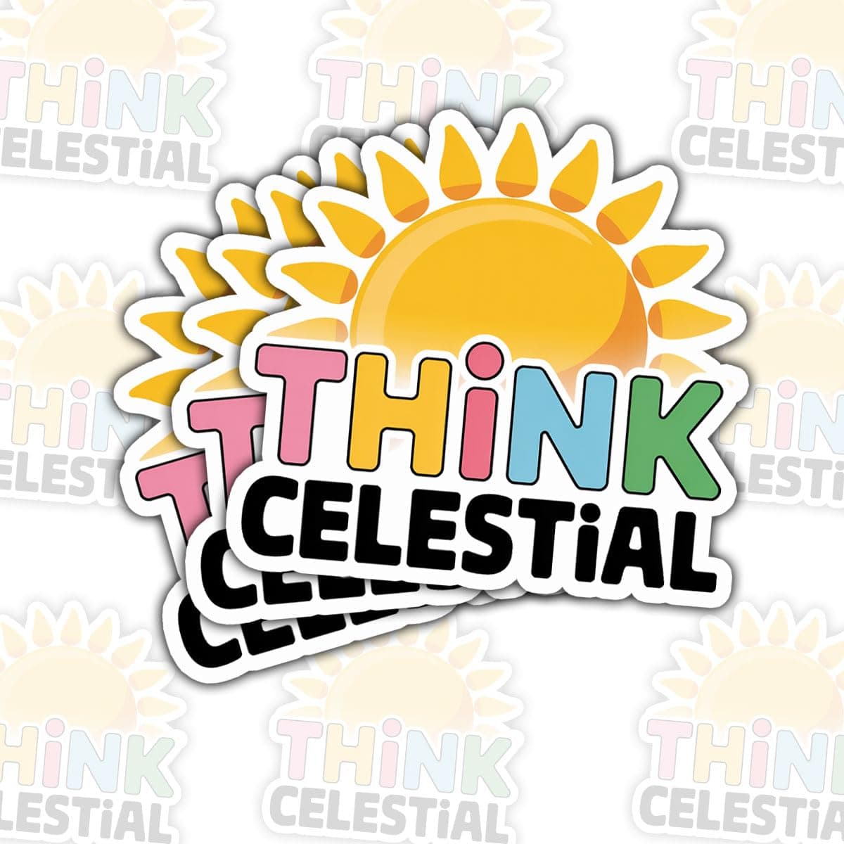 (3 Pcs) Think Celestial Sticker – Inspirational LDS Quote from President Nelson for Youth, Relief Society, and Faith-Based Gifts – Waterproof Vinyl Decal for Laptop, Water Bottle, Journal 3"x3"