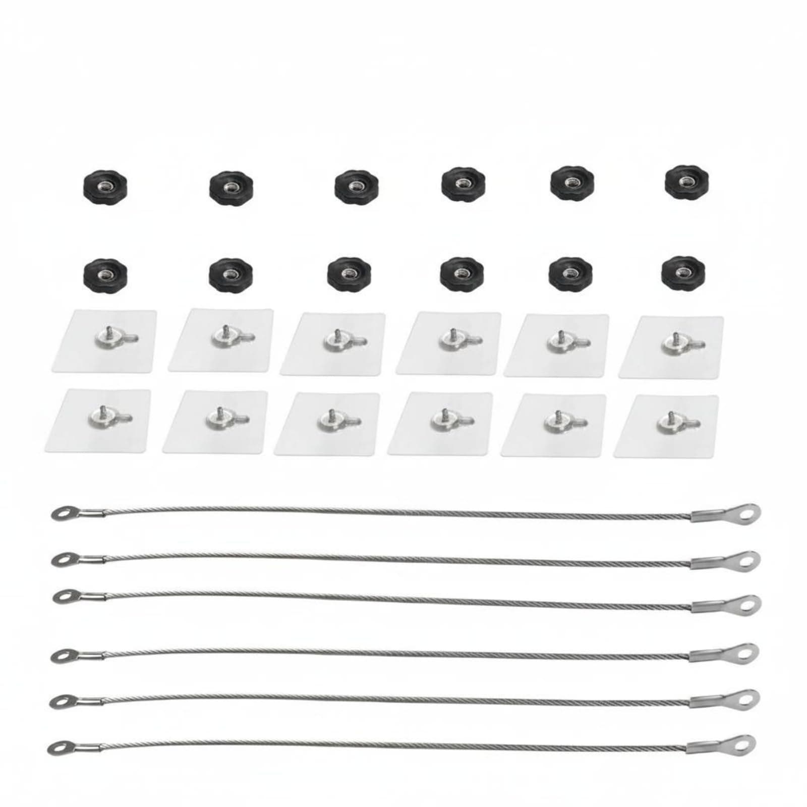 Amagogo Child Strap Furniture Anchor Anti Tip Wall Cabinet with Stainless Steel Cable and Drillless Suitable for Nursery Bedroom, Set 3 18in 6 Steel Cables + 12 Screw Stickers + 12 Nuts