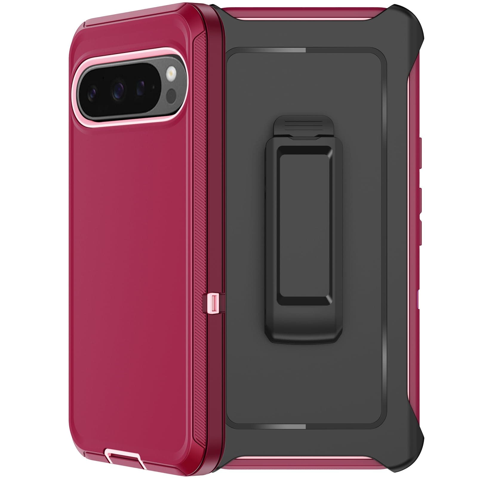 RubCase for Google Pixel 9 Pro XL Case with Belt Clip Holster, 2X Screen Protector, Heavy Duty Military Grade Full Body Shockproof Dust-Proof Rugged Protective Cover for Pixel 9 Pro XL