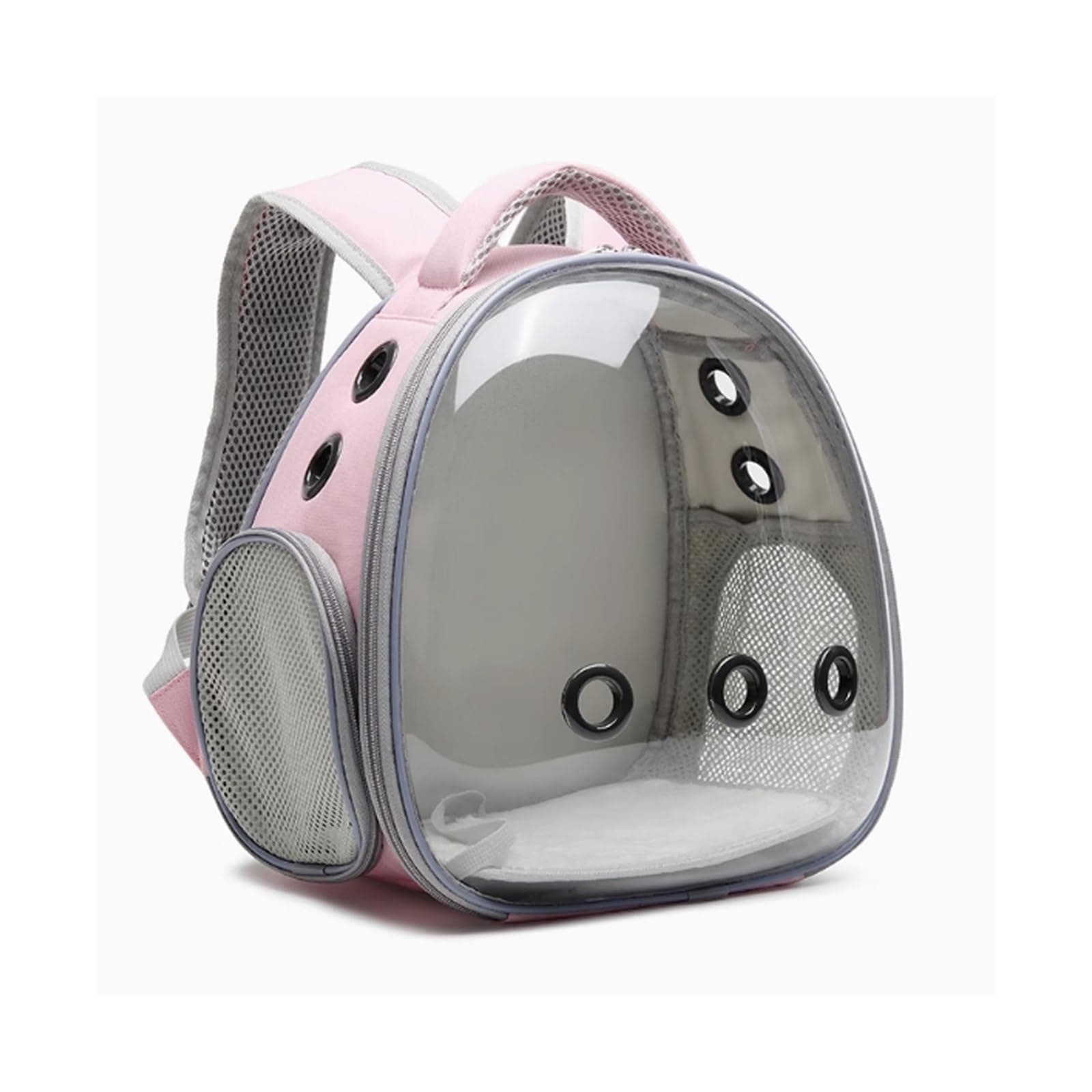 Cage à oiseaux Parrot Outing Bag Double Shoulder Transparent Bird Take-Out Backpack Dedicated Outdoor Bird Cage Breathable Cage à oiseaux de compagnie(Pink)