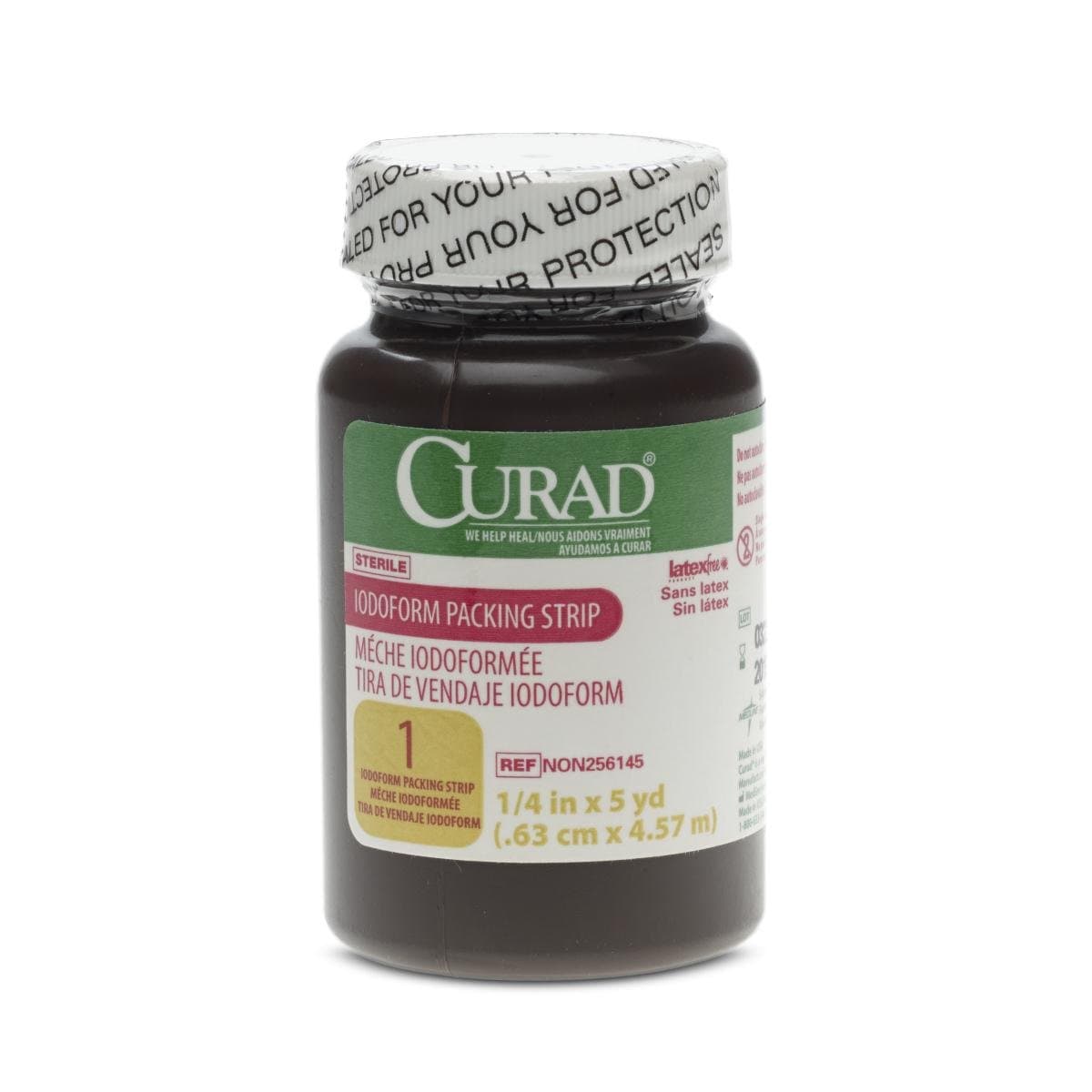 CURAD® Sterile Iodoform Gauze Packing Strips, 1/4 in x 5 yds., Pack of 12