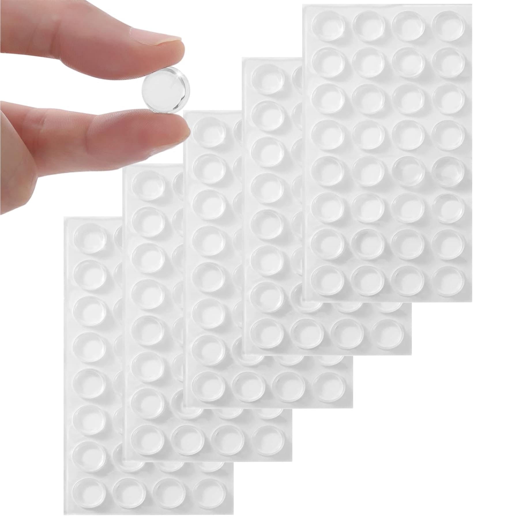 Furnigear Cabinet Bumpers Soft Self-Adhesive Clear Rubber Bumper- Cabinet Door pumpers dots Clear Cabinets stoppers Furniture Noise Reducing Silicone Rubber Bumper Extremely Durable(160Pcs)