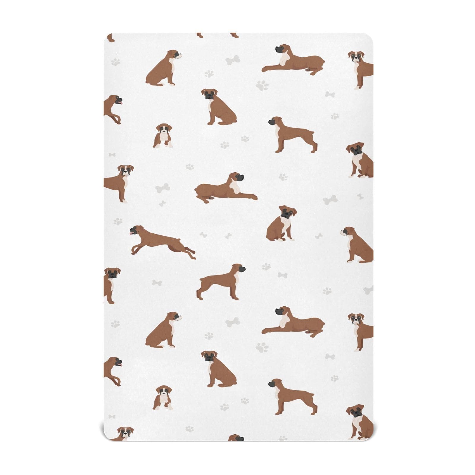 Crib Sheets for Boys Girl Boxer Dog Breathable Mini Crib Mattress Sheets Fitted,Toddler Baby Sheets for Crib Mattress Soft & Breathable 39 * 27 * 5In