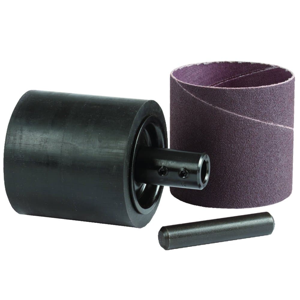 Climax Metals SD048048-08MDP Shank Motor Shaft Convertible Rubber Expansion Sanding Drum with P4 Shaft and 80 Amp Sleeve, 3" x 3" 1/2"