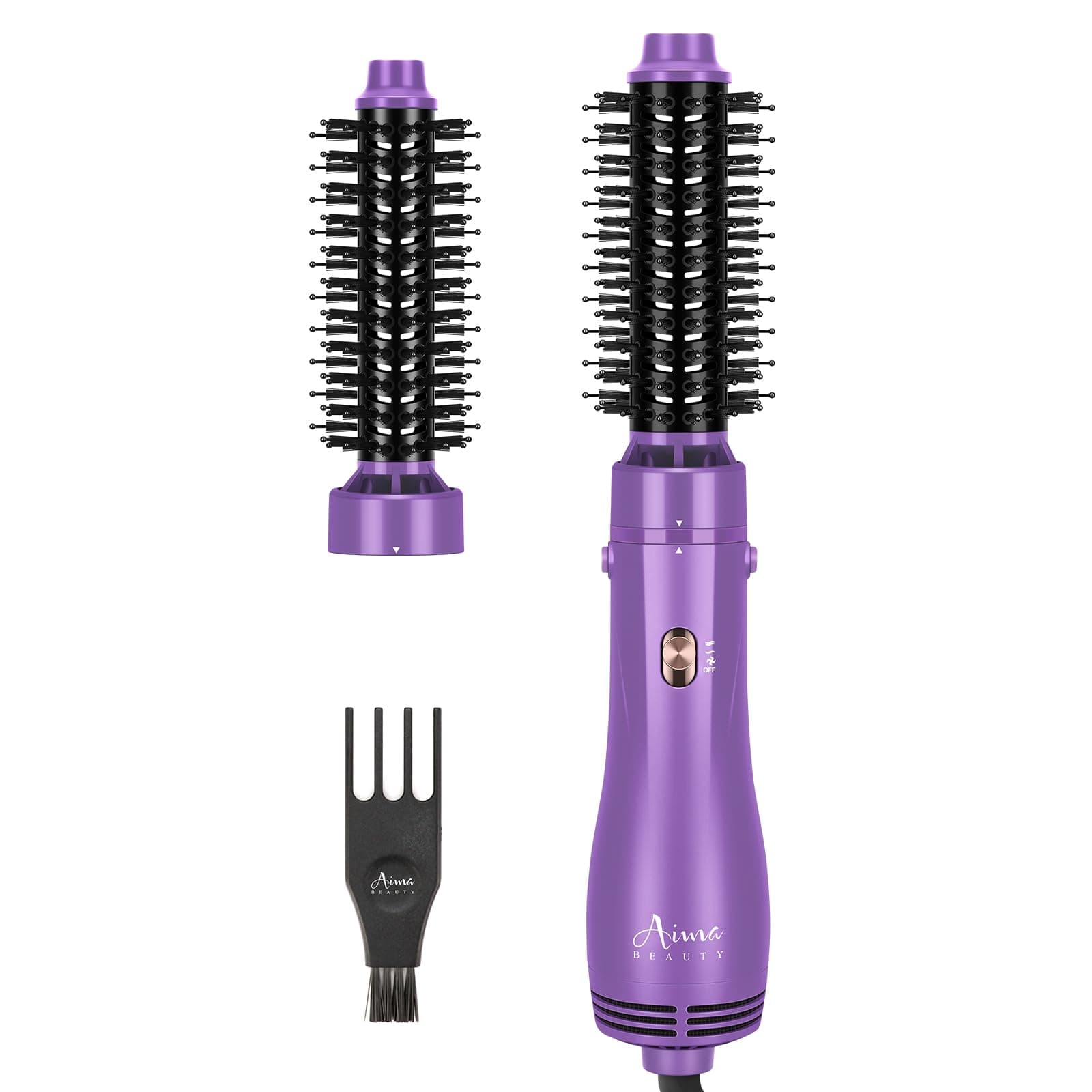 Hot Air Brush, Aima Beauty Salon One-Step Hair Dryer and Volumizer, 4-in-1 Hair Dryer Brush, Hair Styling Tools, Purple-Round