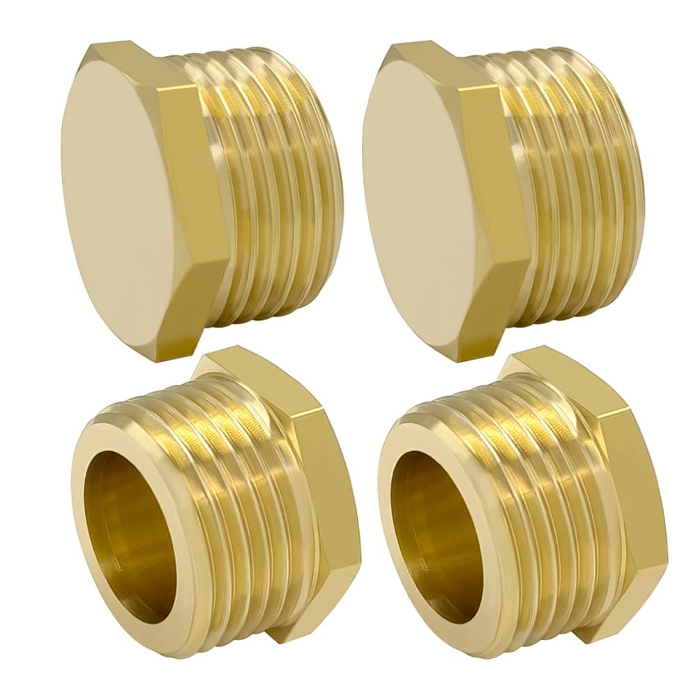 Hooshing 6PCS 3/4" GHT Male Garden Hose End Cap Plug Garden Irrigation Pipe Fittings Water Tubing Stopper