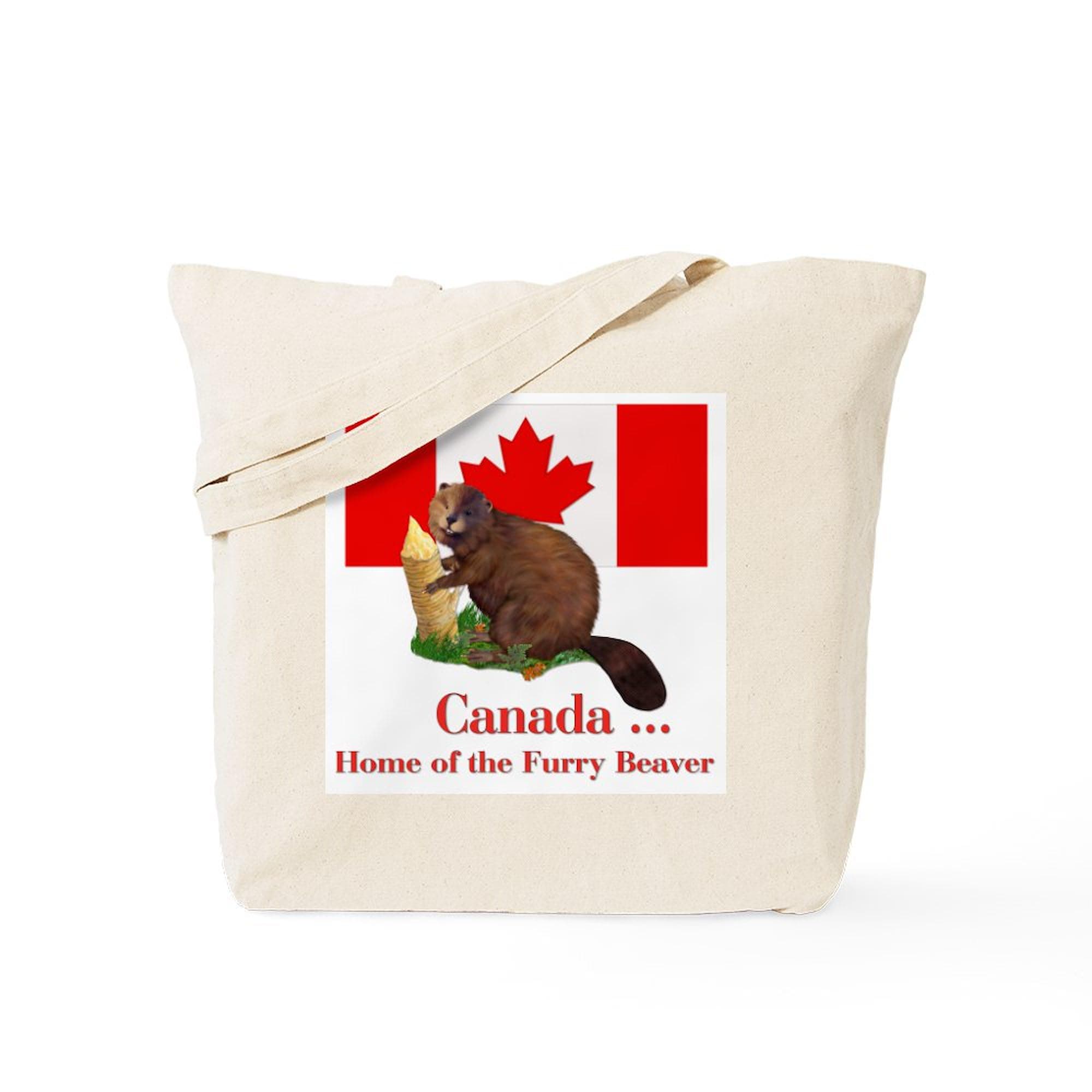 CafePress Canada Beaver Home Tote Bag Reusable Natural Beige Canvas Shopping Bag