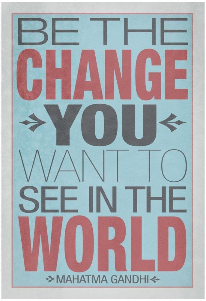 Aryiten (13x19) Be The Change You Want to See in The World Poster