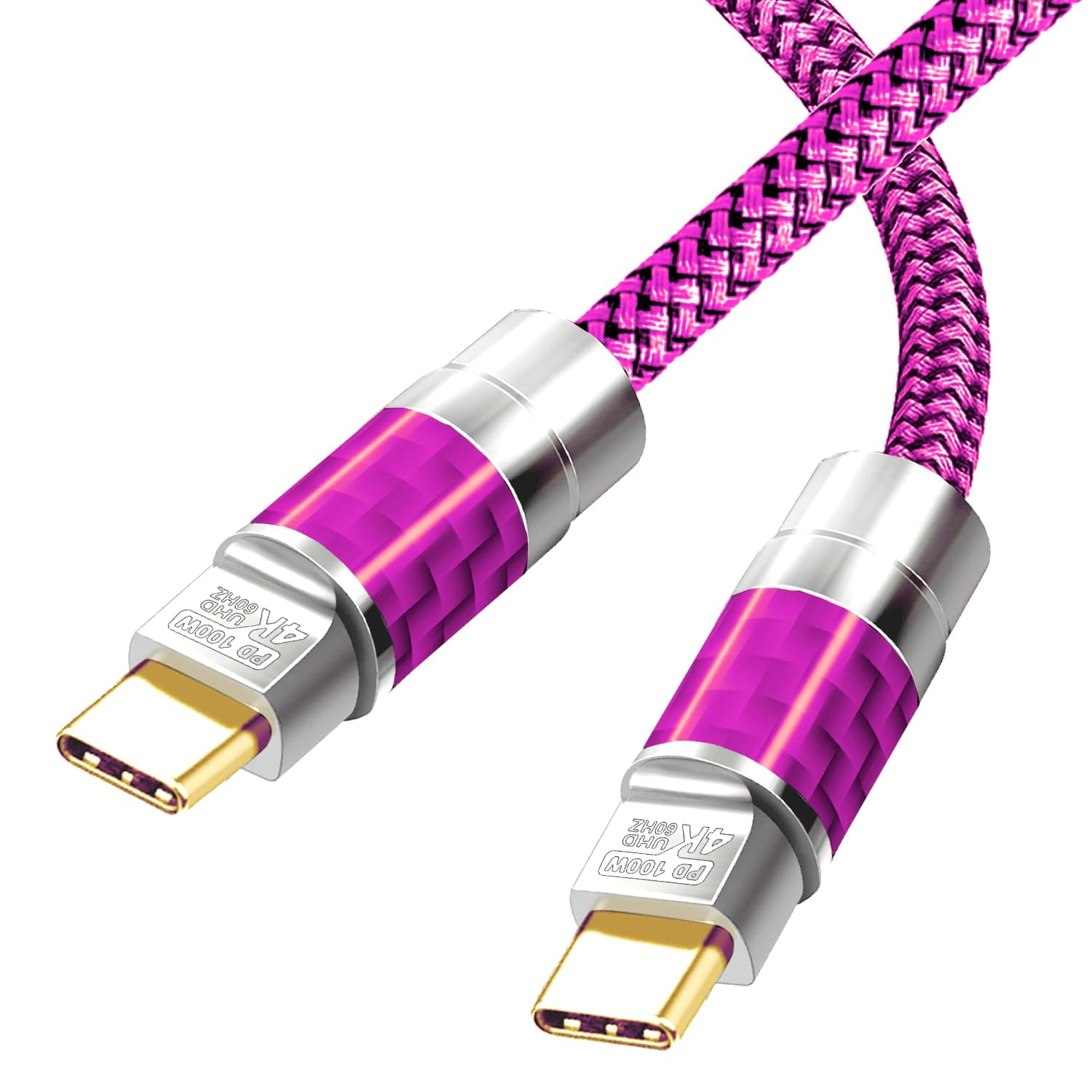 YOTETION Type C to C 15FT Cable,4K@60Hz 100W Fast Charging - Carbon Fiber Braided, High-Speed Data Transfer for Xreal MacBook Pro iPad Pro iPhone 15 Pro Galaxy S22 Portable Monitor