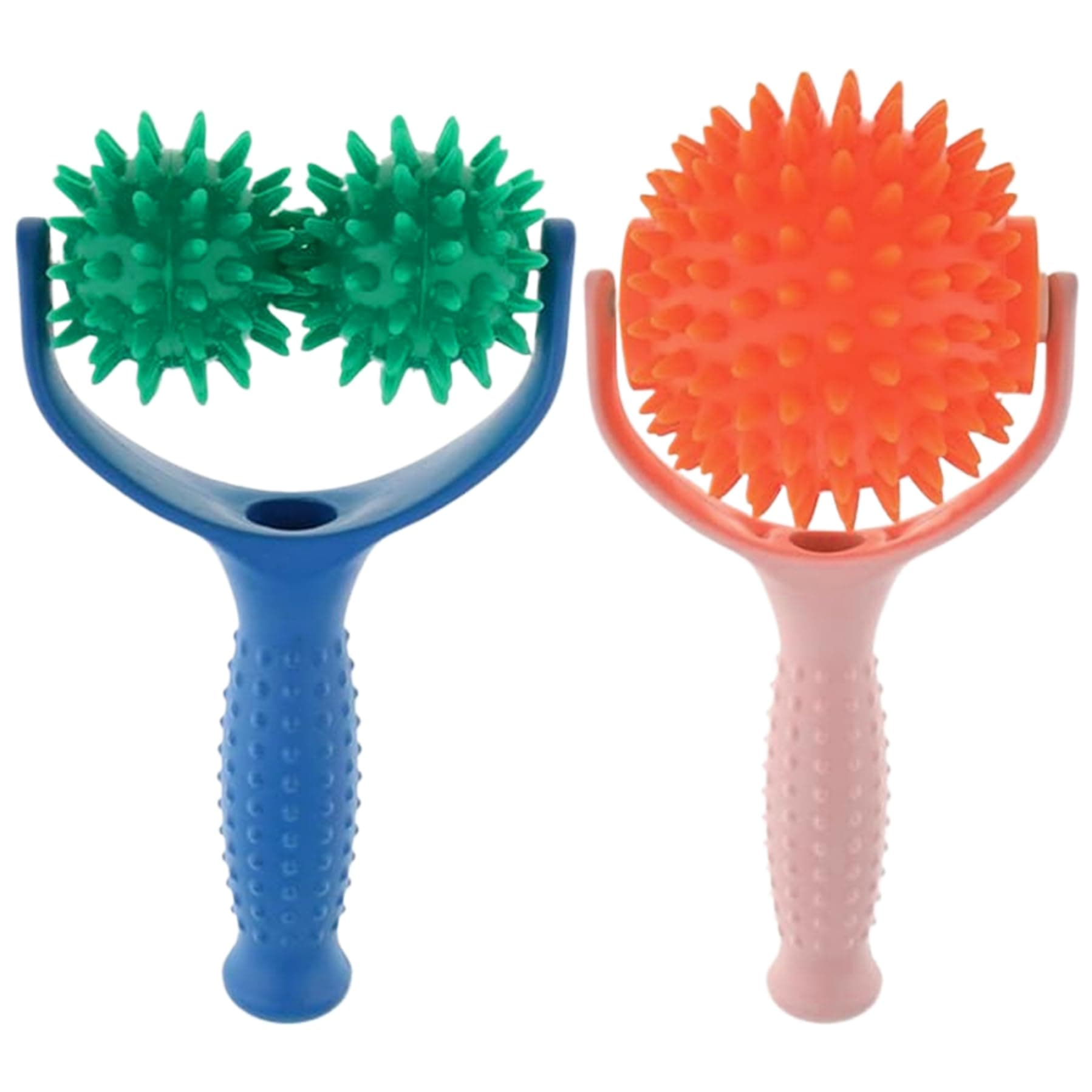 Massage Ball Roller 2Pcs Non-slip Spiky Massage Ball with Handle Pain & Fatigue Relief Roller for Muscle, Leg, Back, Hand| Balls